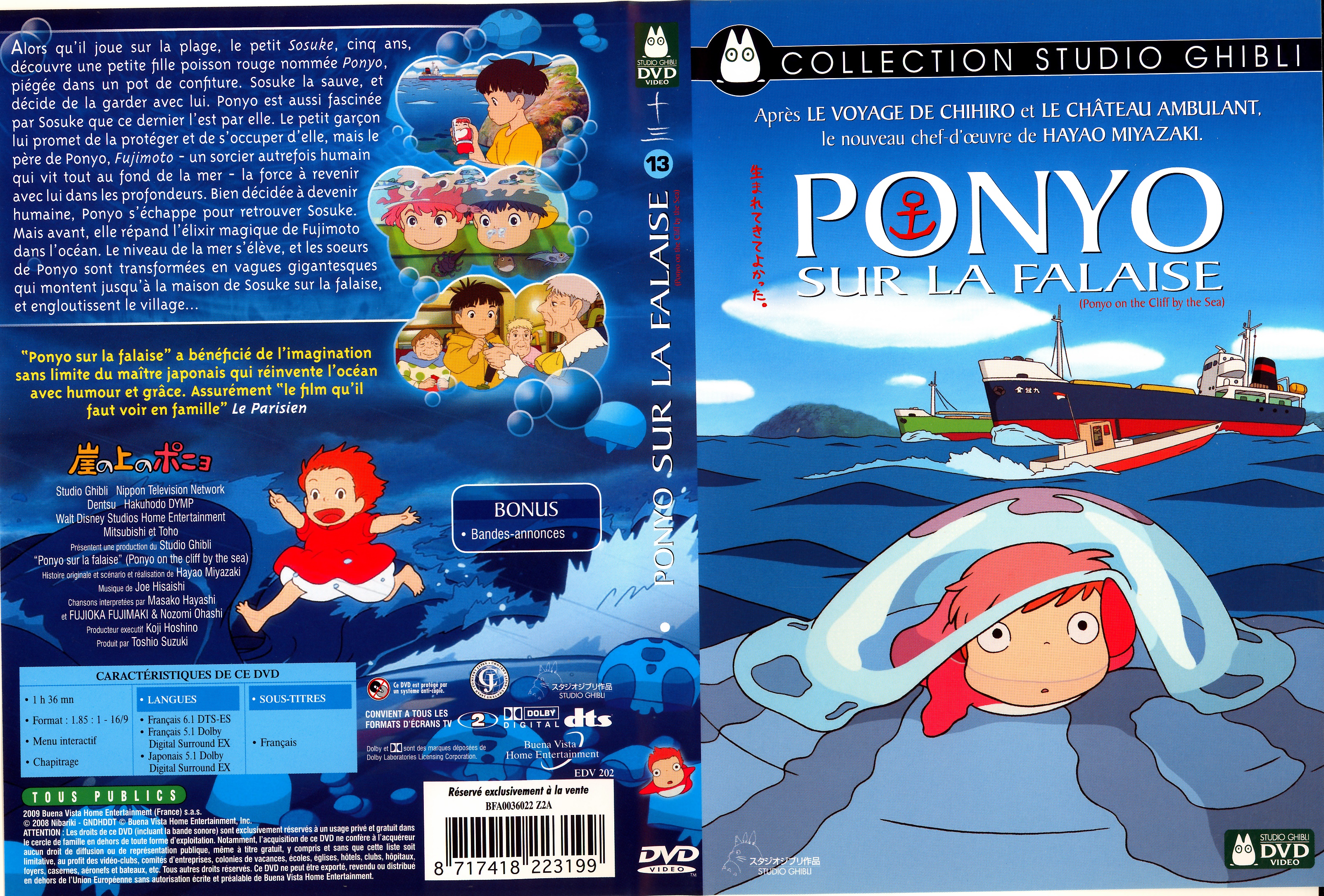 Jaquette DVD Ponyo sur la falaise v2