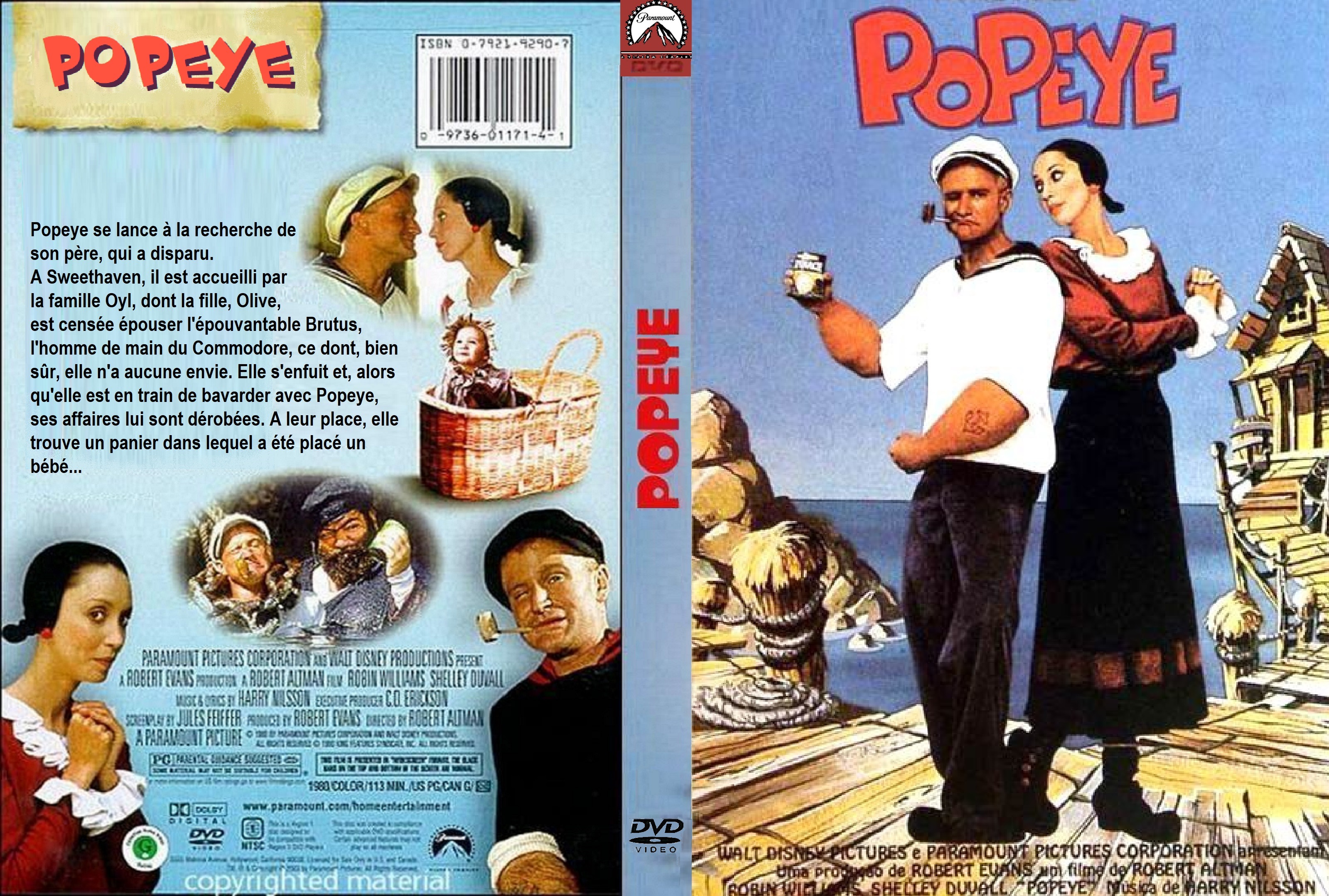 Jaquette DVD Popeye (1980) custom