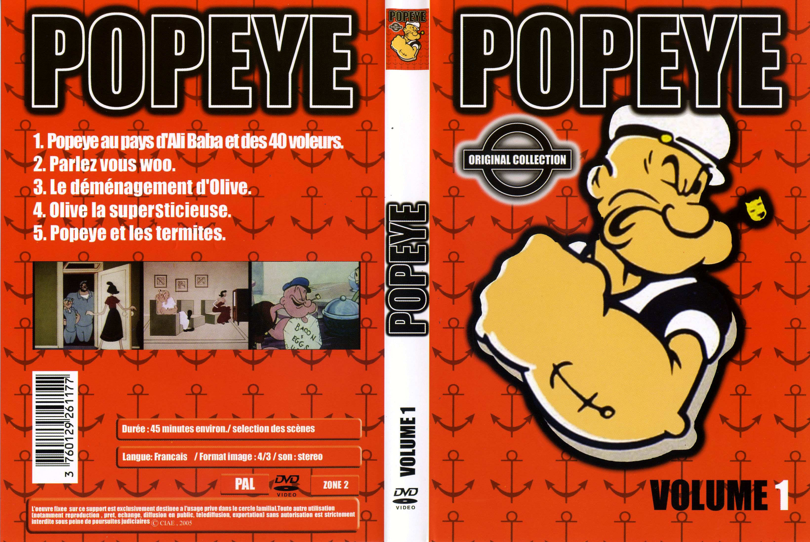 Jaquette DVD Popeye vol 1