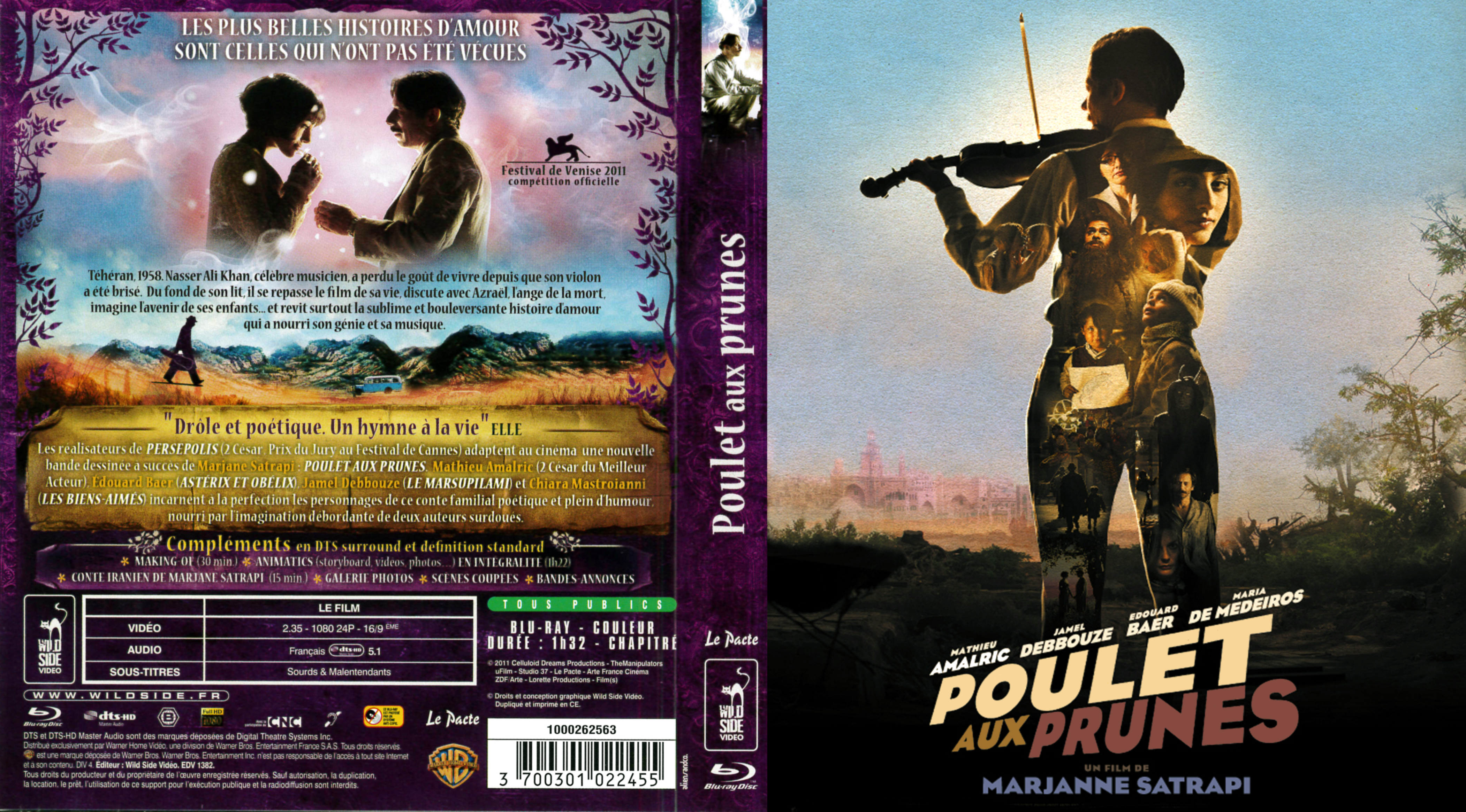 Jaquette DVD Poulet aux prunes (2011) custom (BLU-RAY)