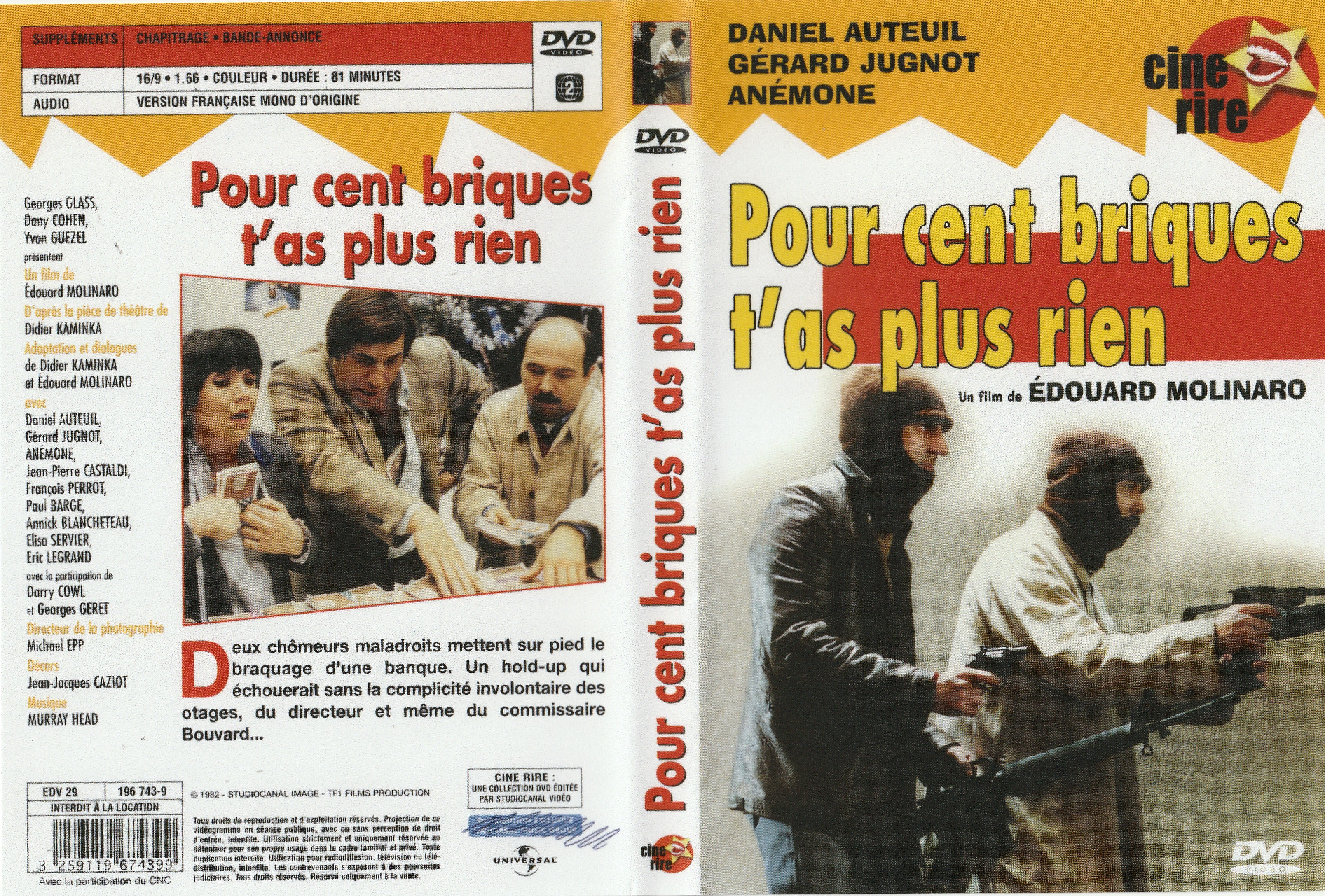 Jaquette DVD Pour cent briques t