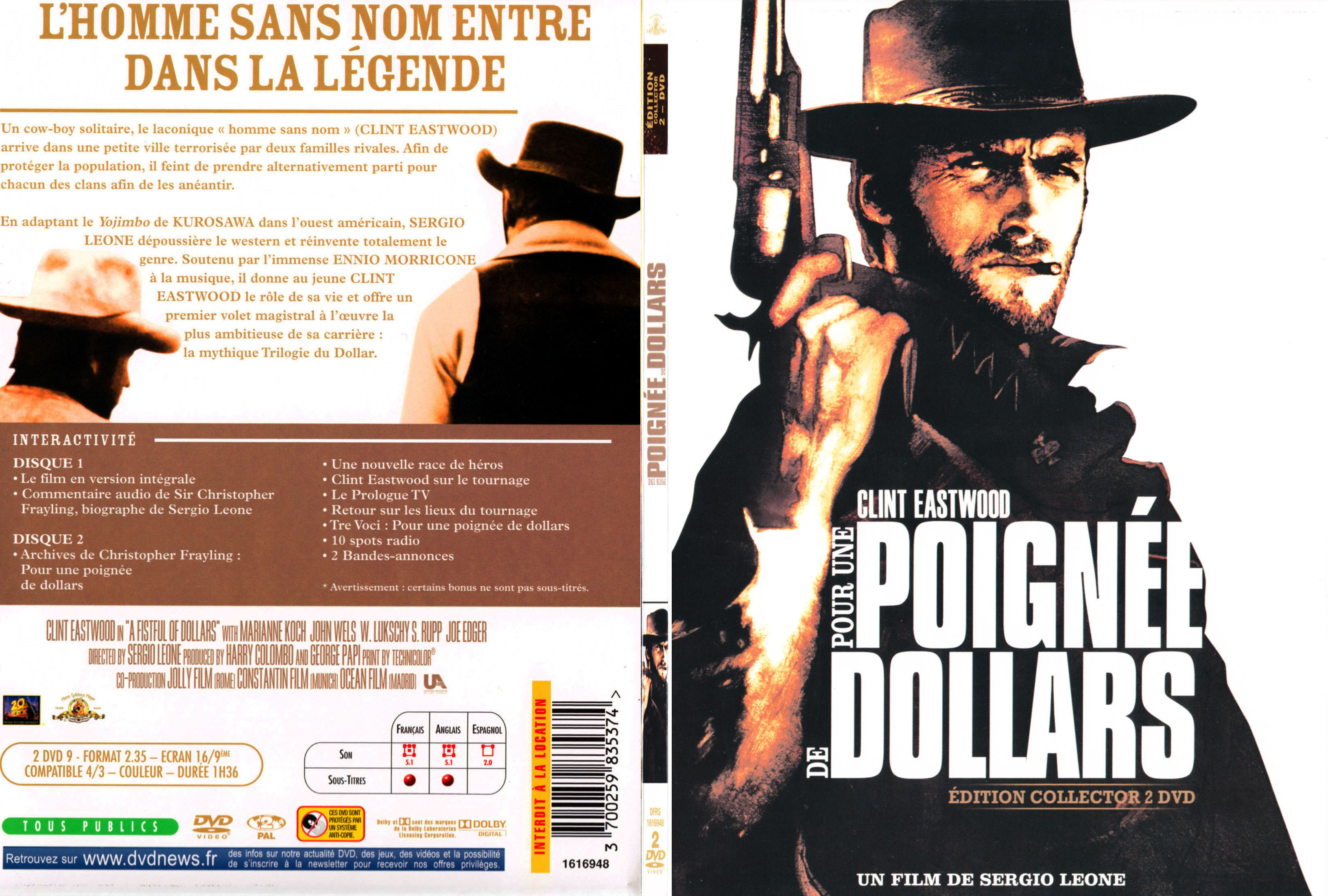 Jaquette DVD Pour une poigne de dollars - SLIM