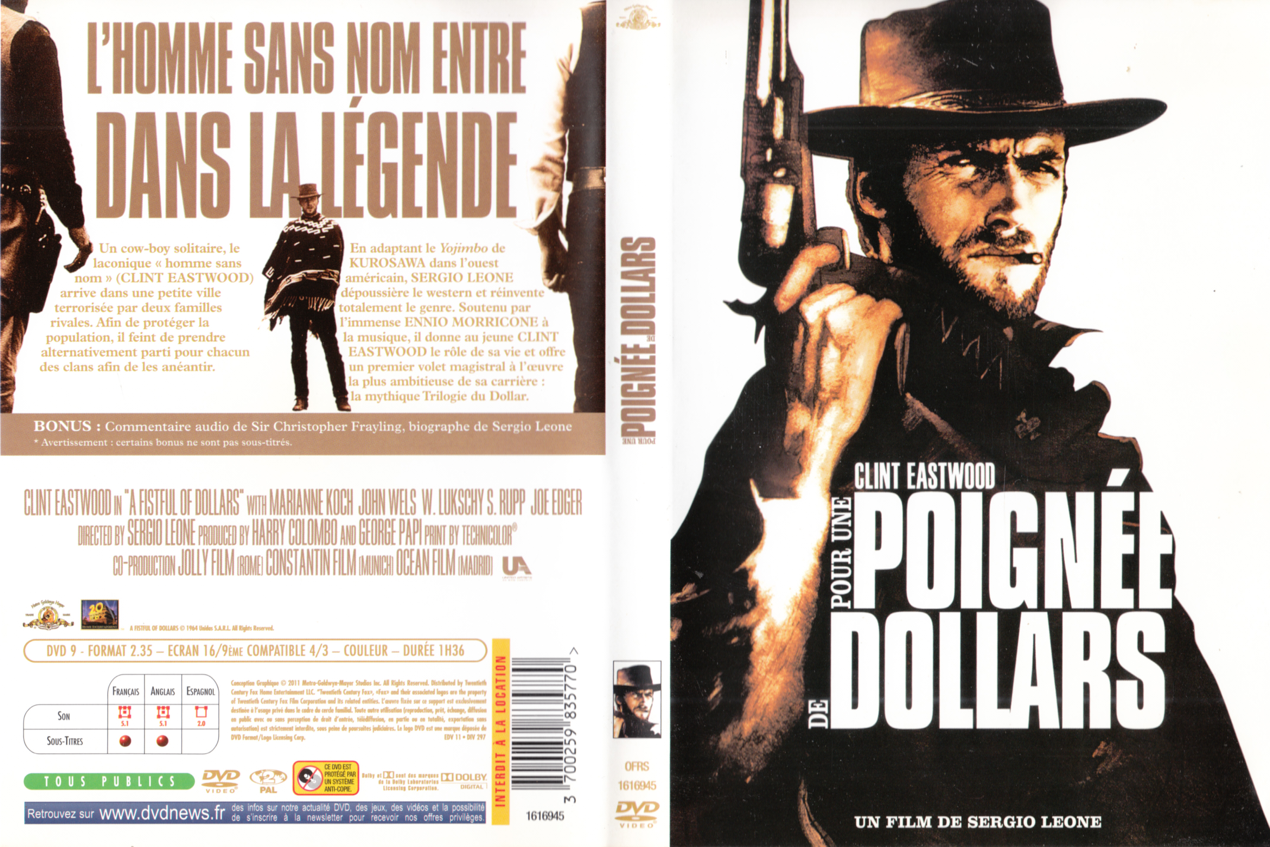 Jaquette DVD Pour une poigne de dollars v2