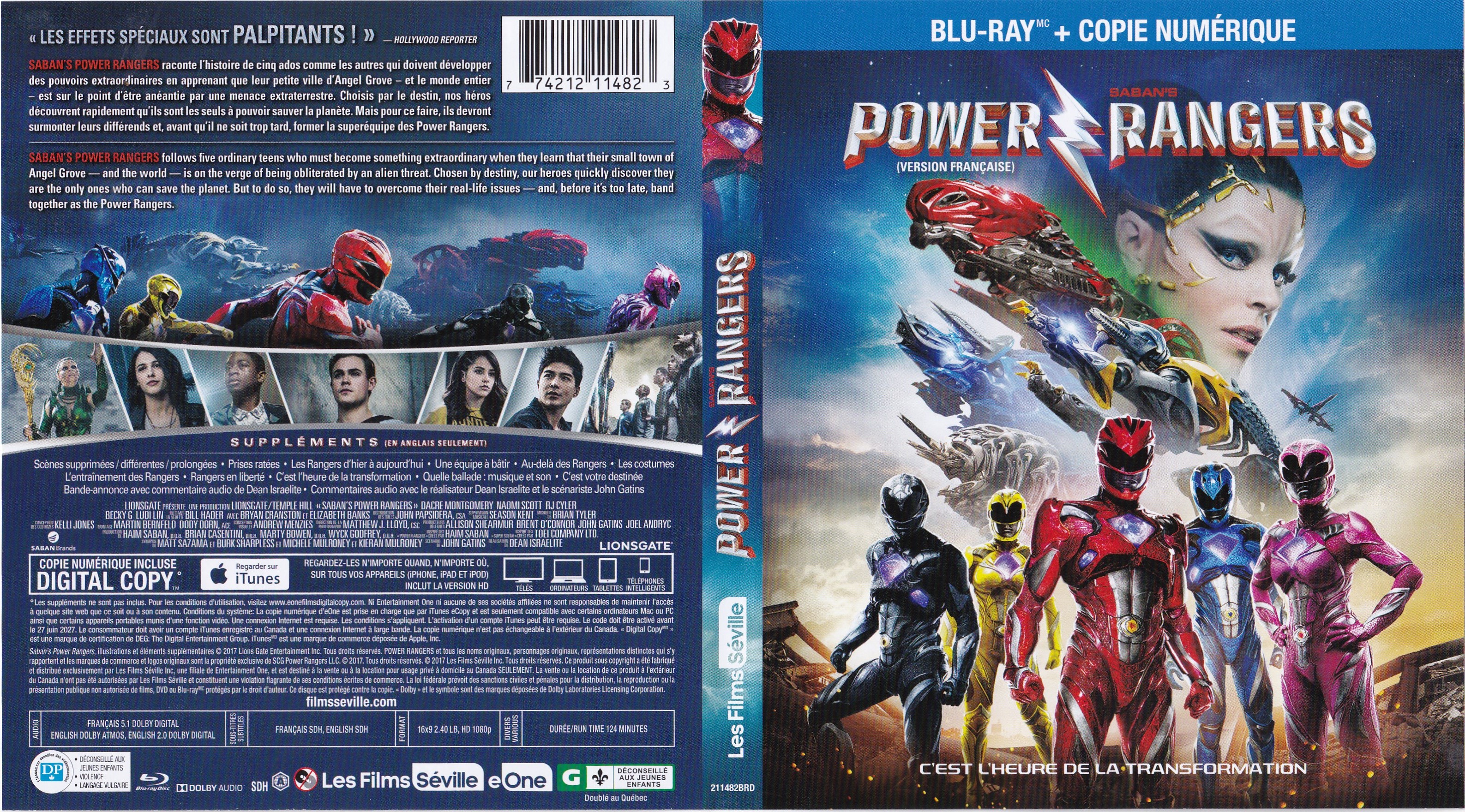 Jaquette DVD Power Rangers (Canadienne) (BLU-RAY)