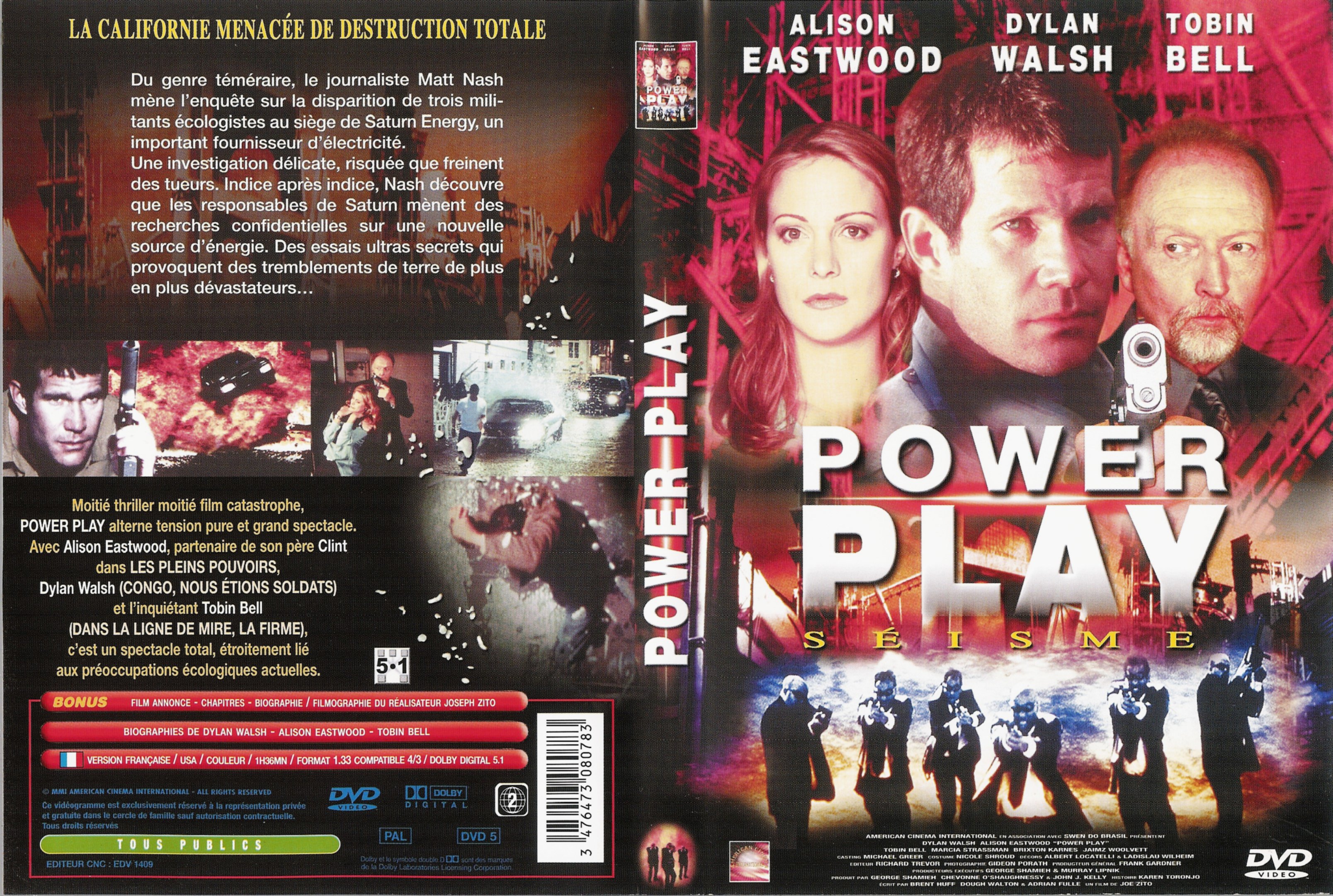 Jaquette DVD Power play seisme