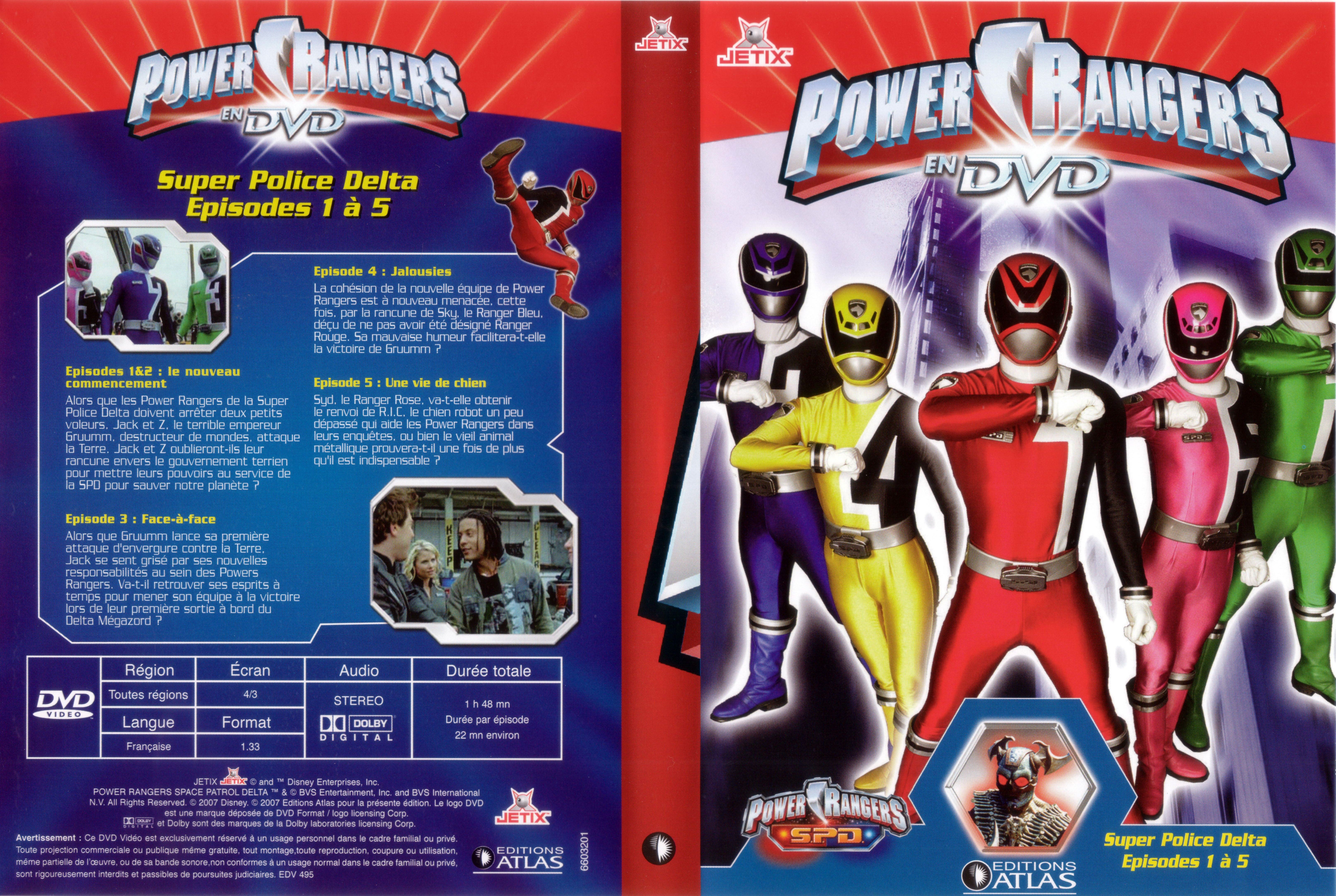 Jaquette DVD Power rangers DVD 1 (Ed Atlas)