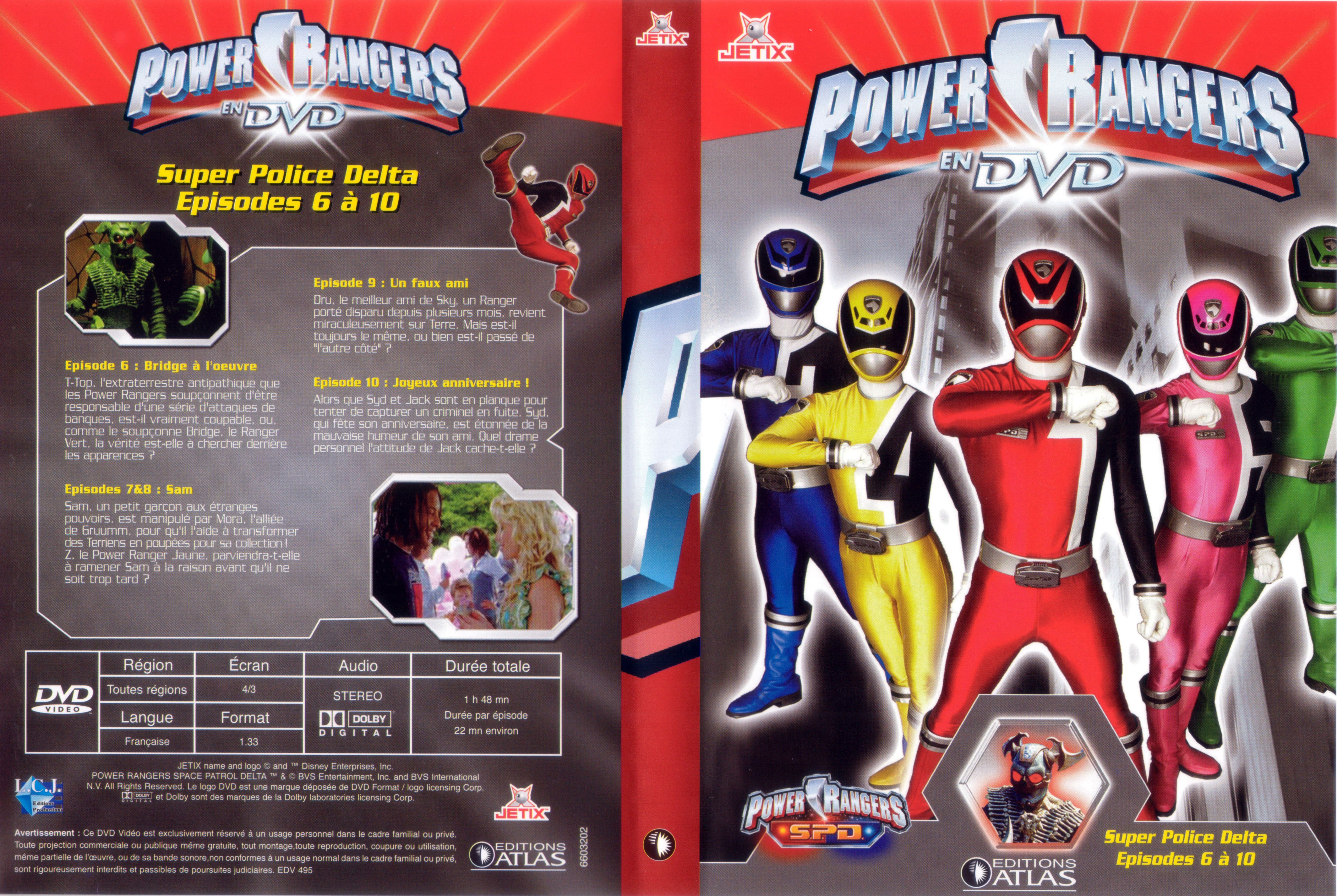 Jaquette DVD Power rangers DVD 2 (Ed Atlas)