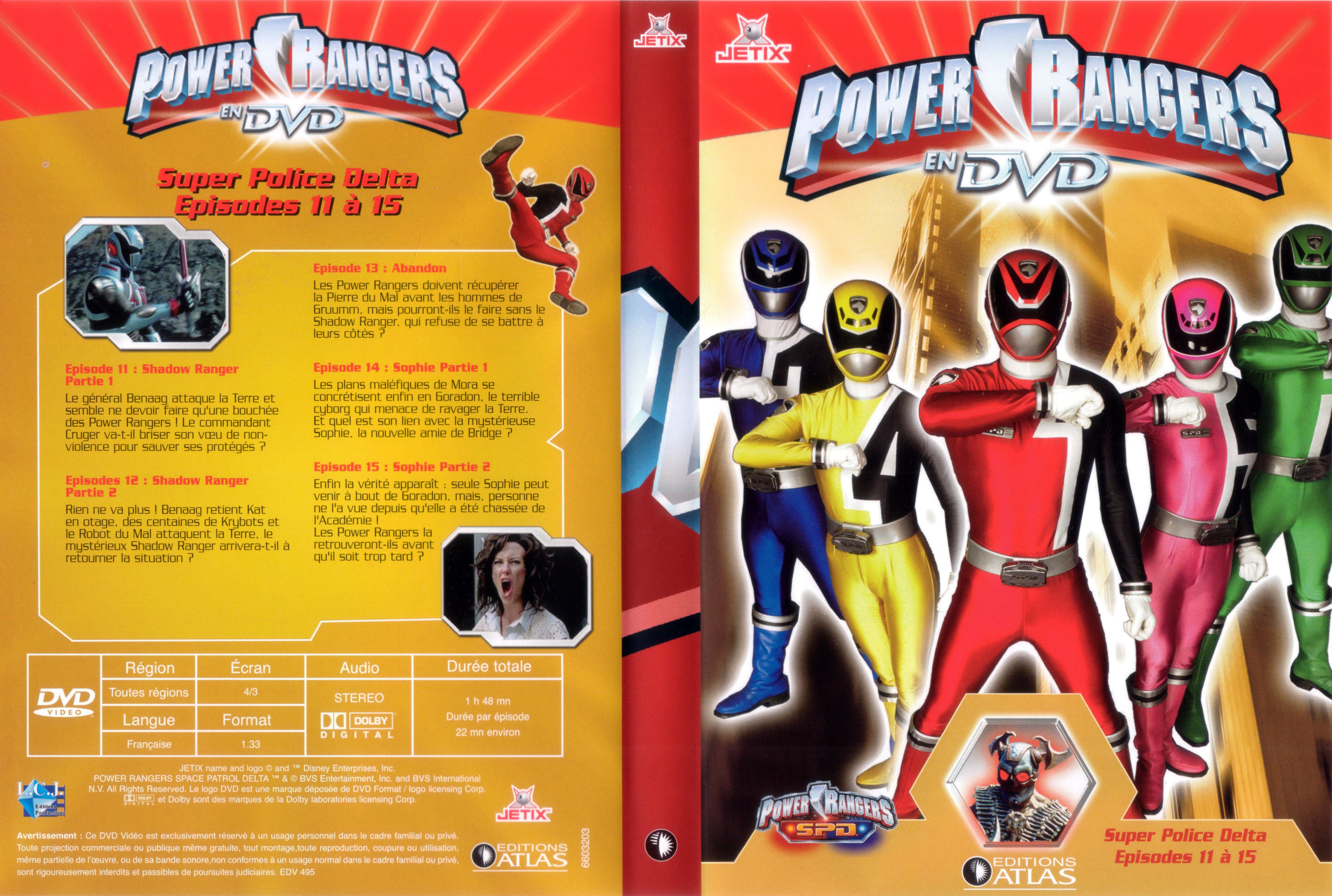 Jaquette DVD Power rangers DVD 3 (Ed Atlas)