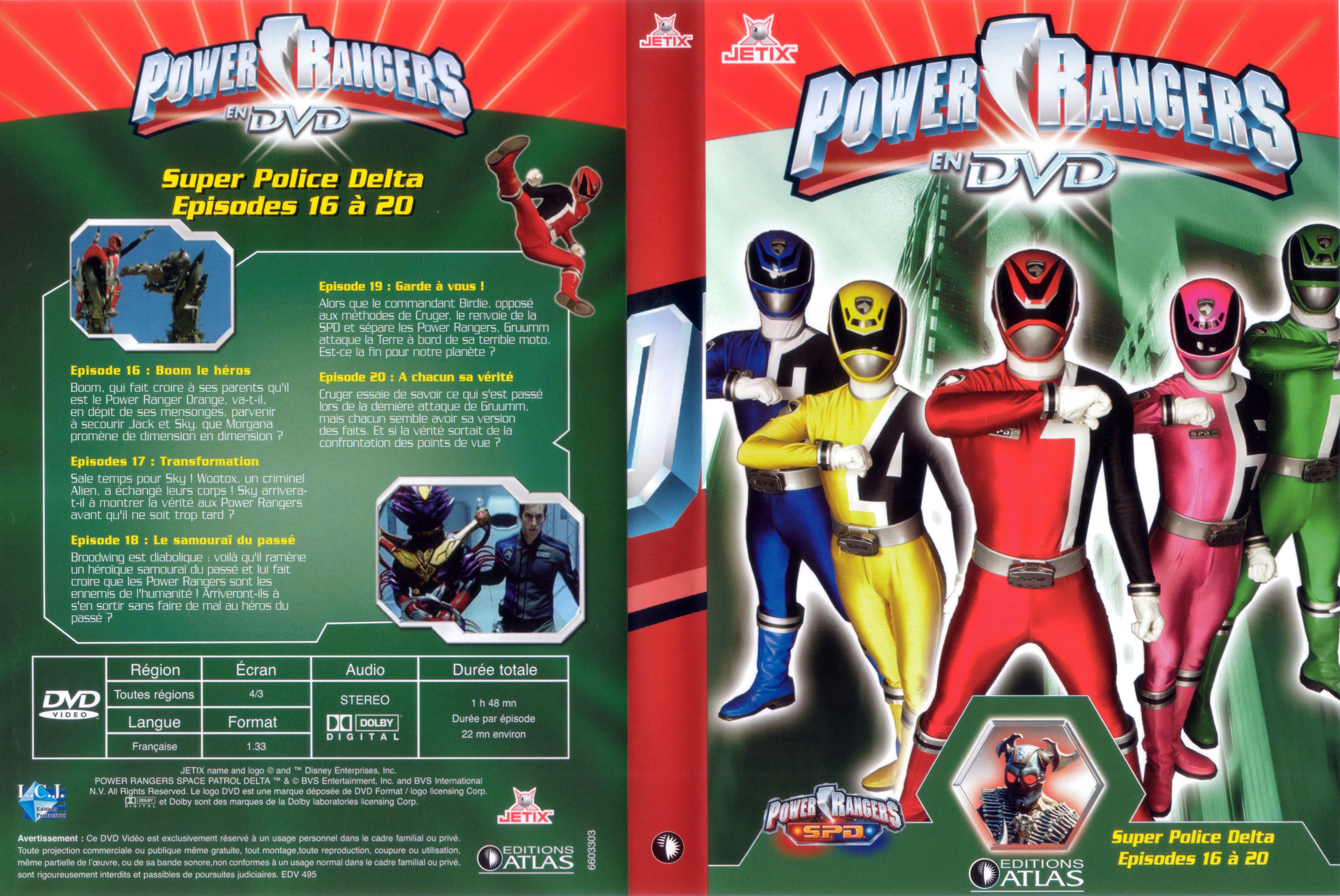 Jaquette DVD Power rangers DVD 4 (Ed Atlas)