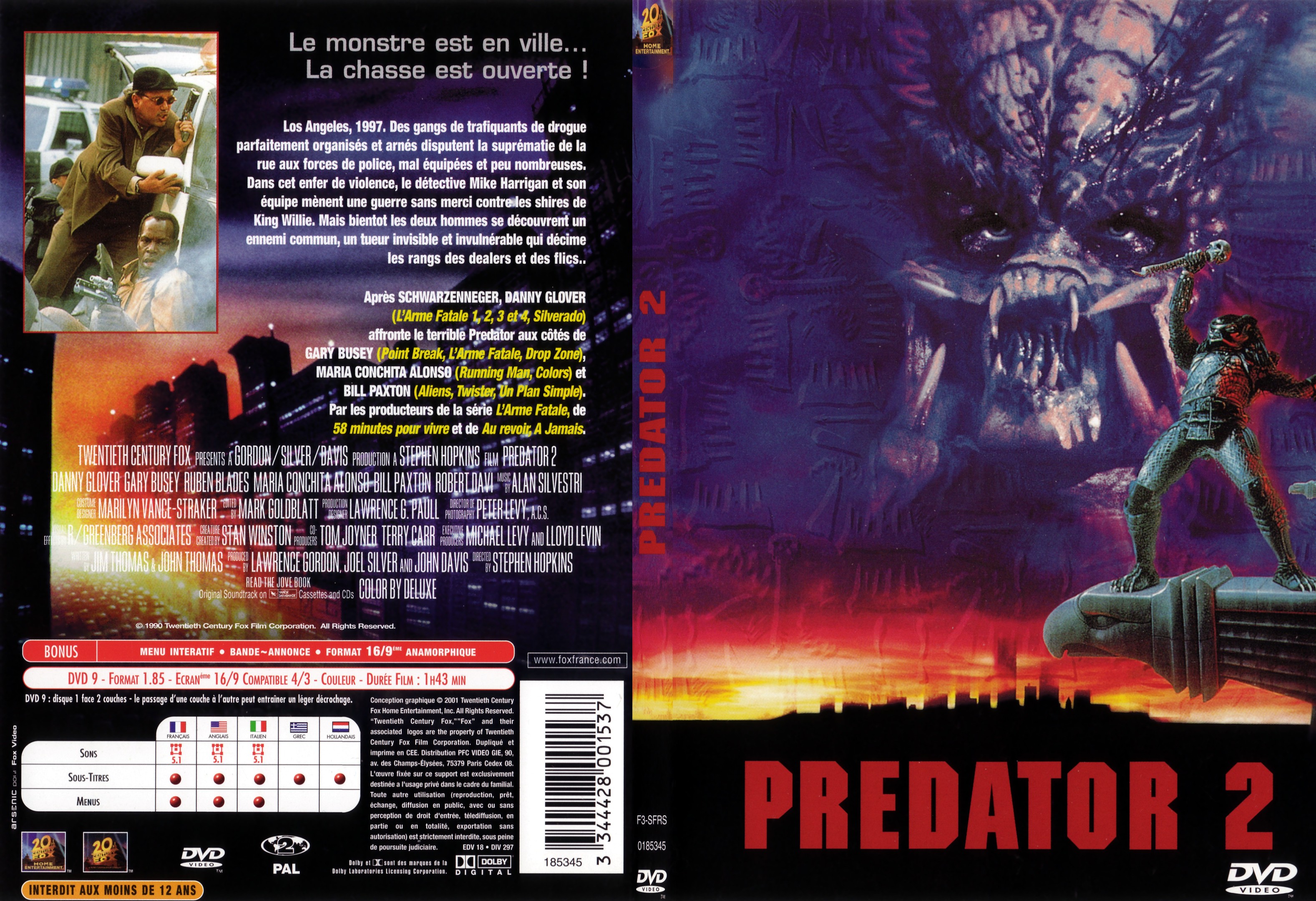 Jaquette DVD Predator 2 - SLIM v2