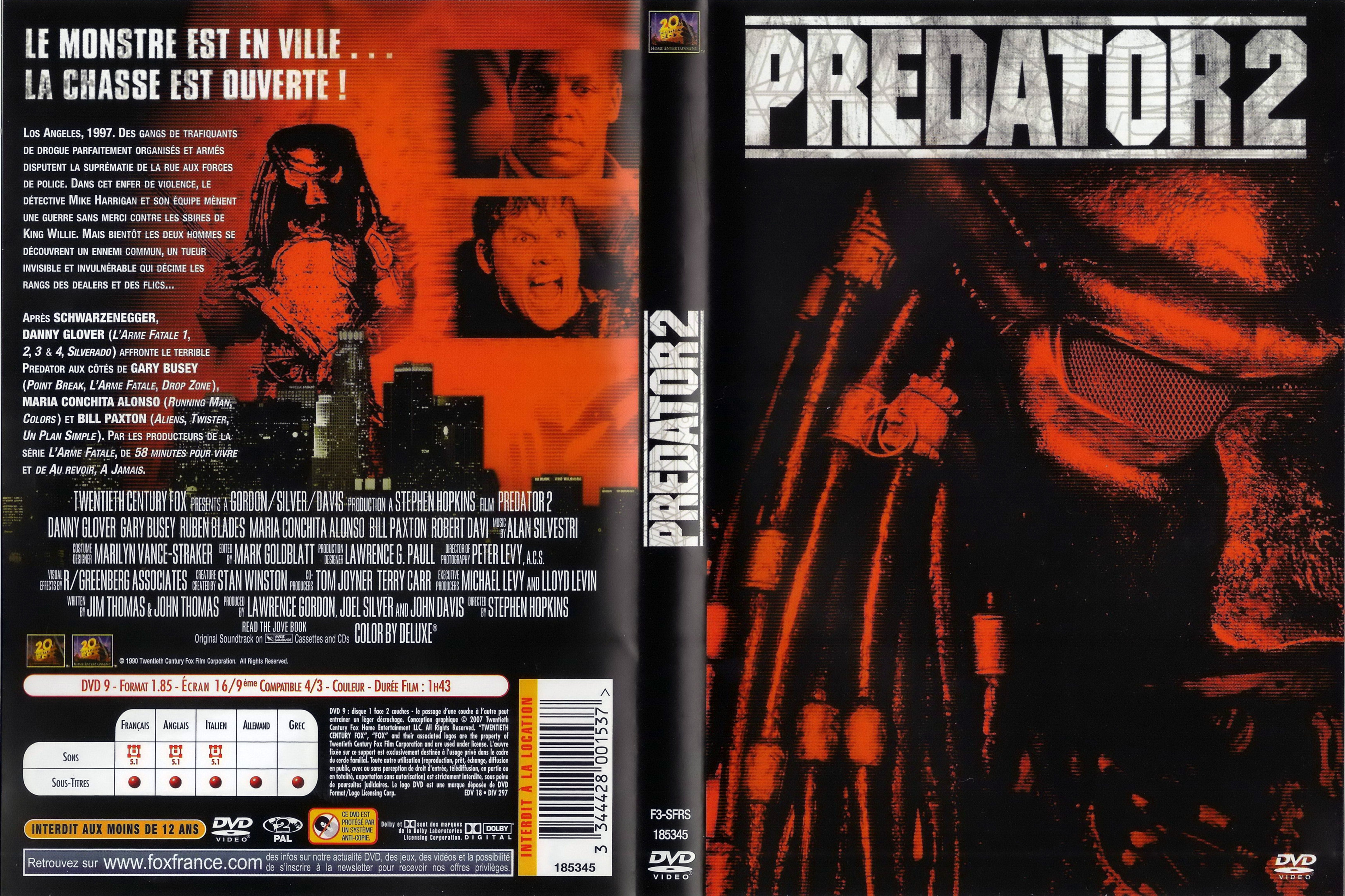 Jaquette DVD Predator 2 v4