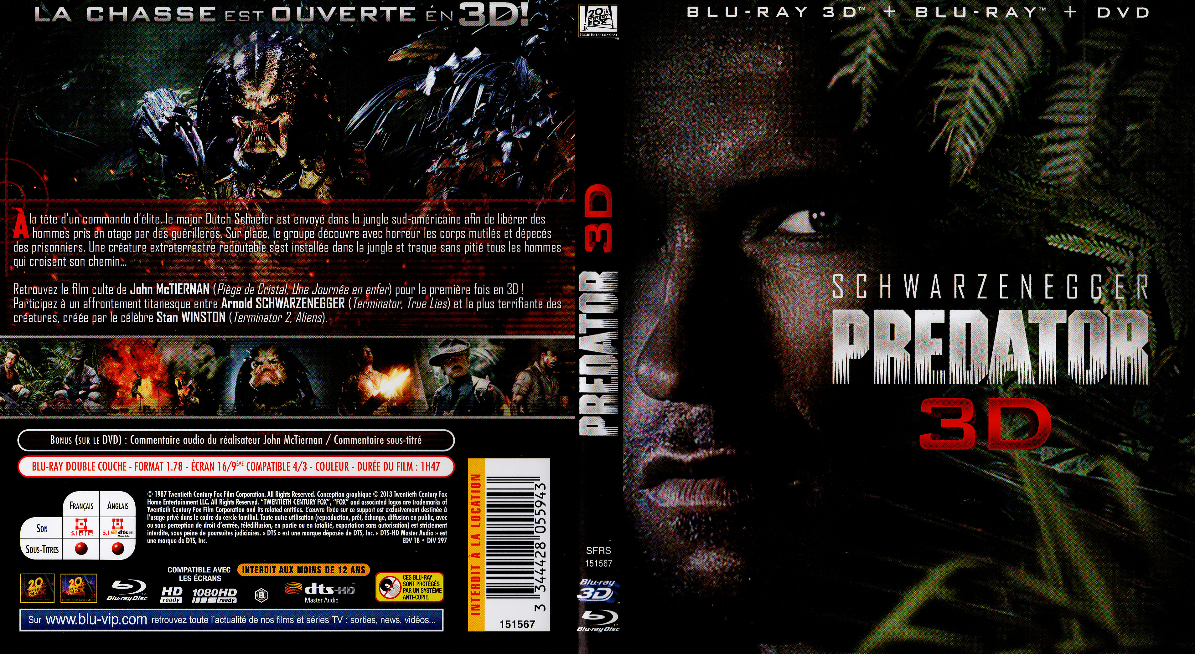 Jaquette DVD Predator 3D (BLU-RAY)