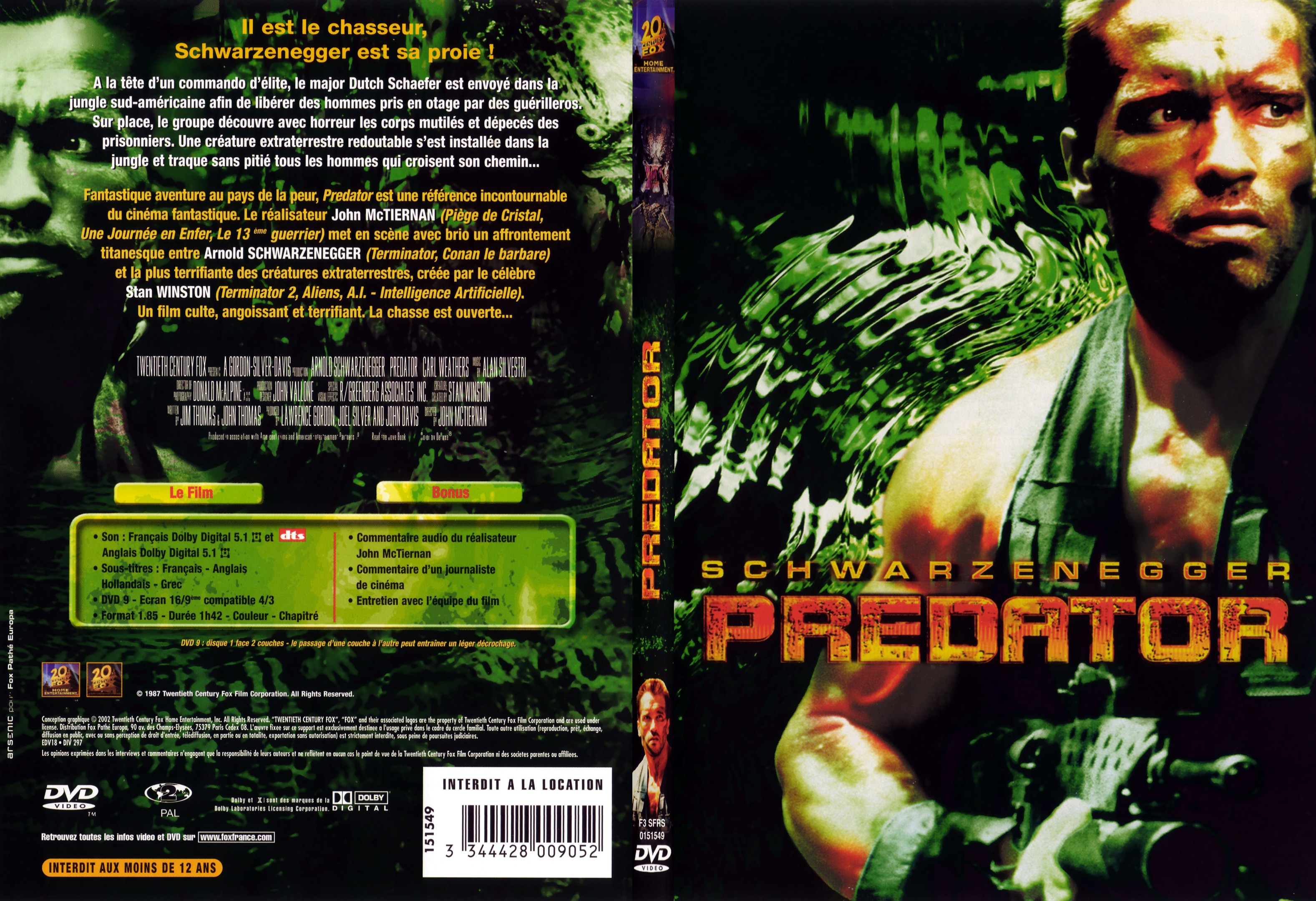 Jaquette DVD Predator - SLIM