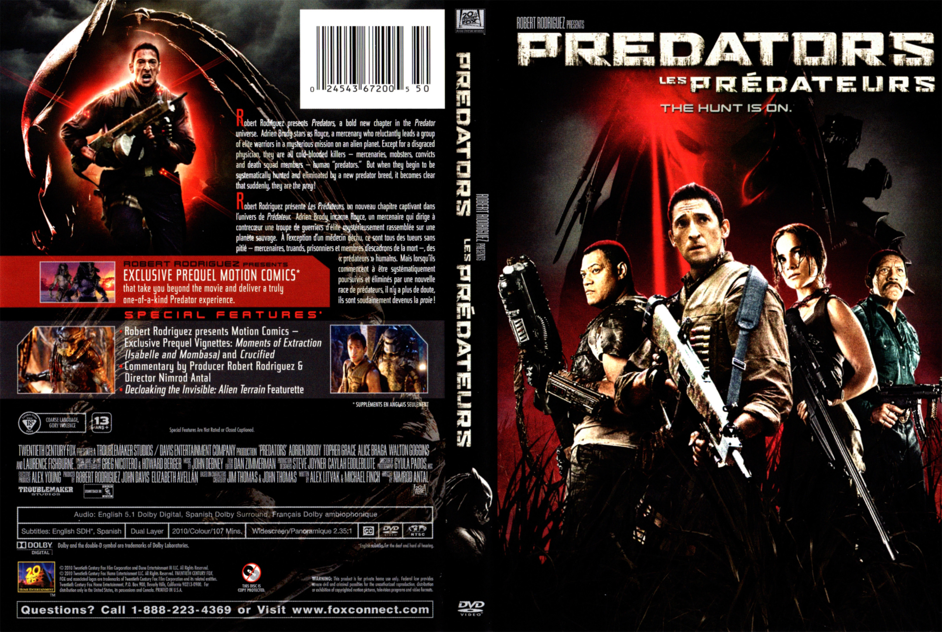 Jaquette DVD Predators - Les prdateurs (Canadienne)
