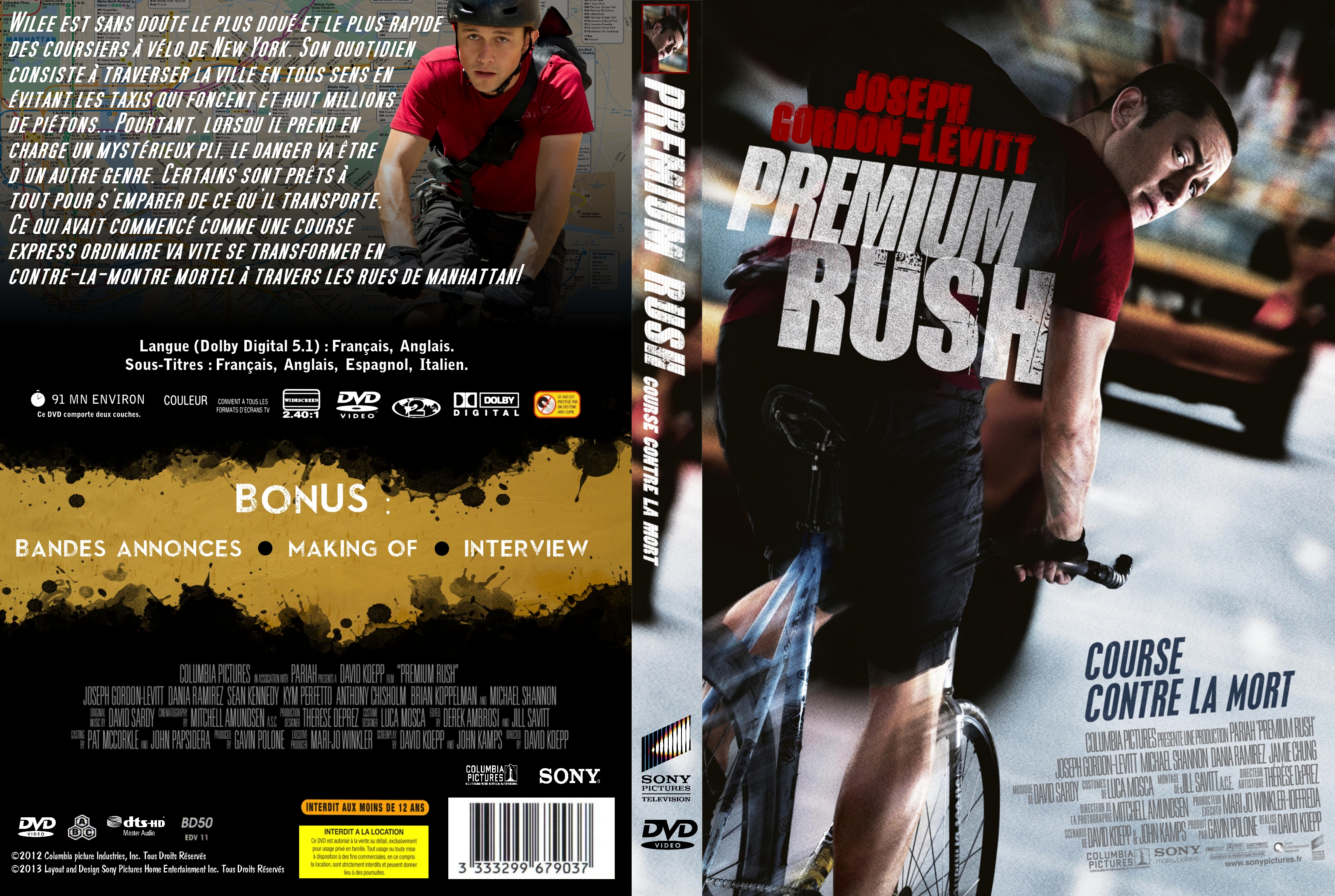 Jaquette DVD Premium Rush - Course contre la mort custom