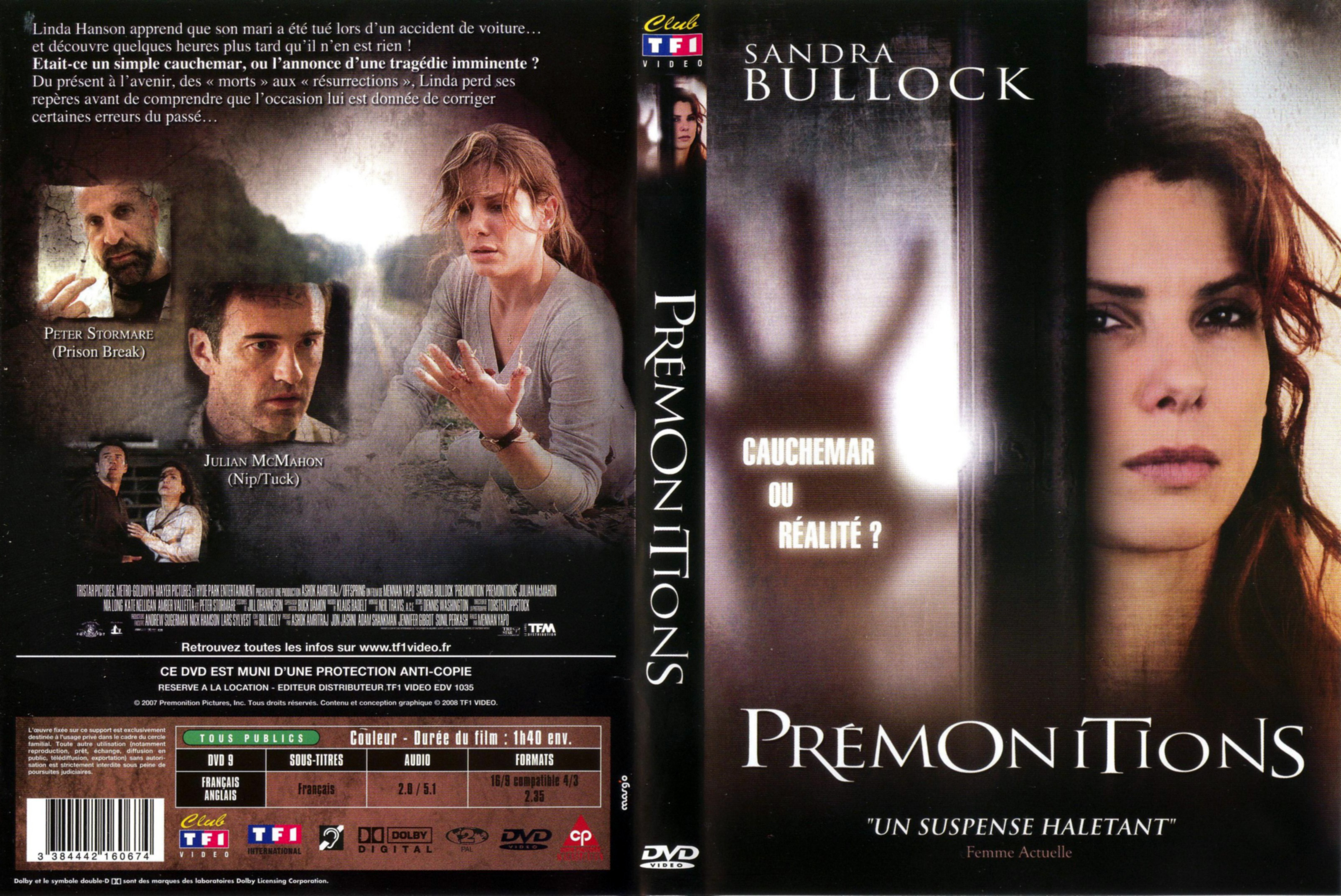 Jaquette DVD Prmonitions (Sandra Bullock)