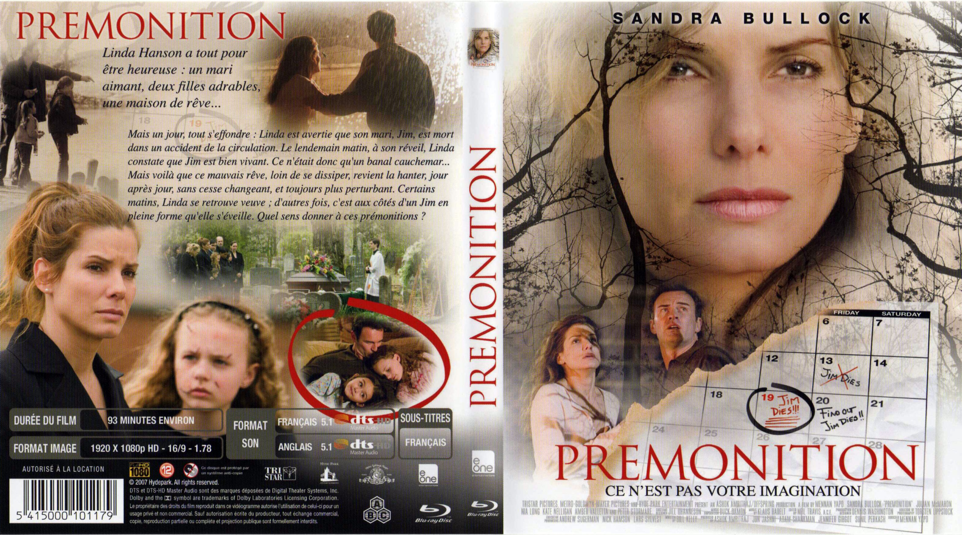 Jaquette DVD Prmonitions (Sandra Bullock) (BLU-RAY)