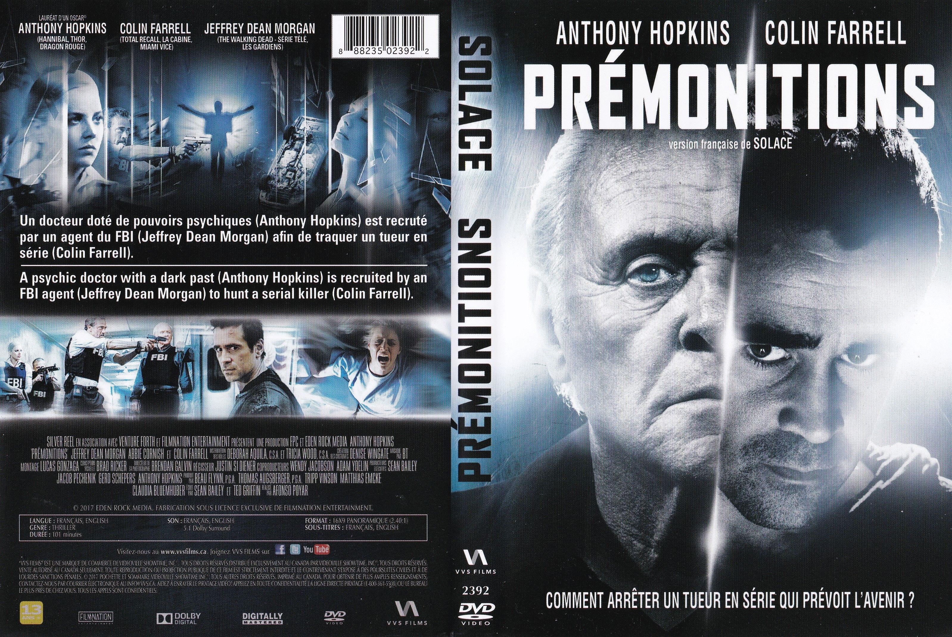 Jaquette DVD Premonitions - Solace (canadienne)