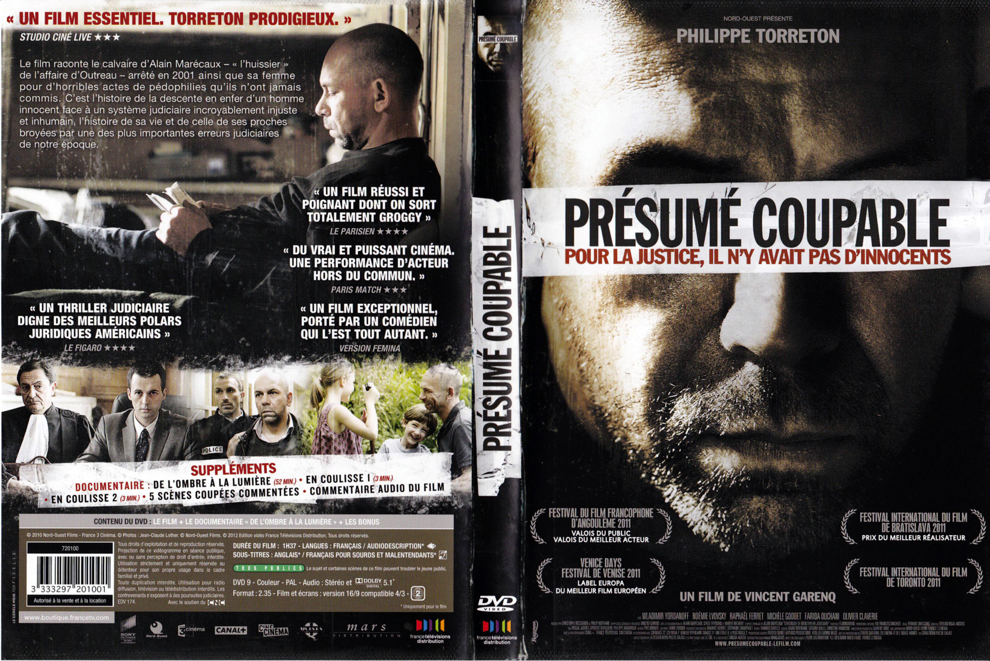 Jaquette DVD Prsum Coupable (2011)