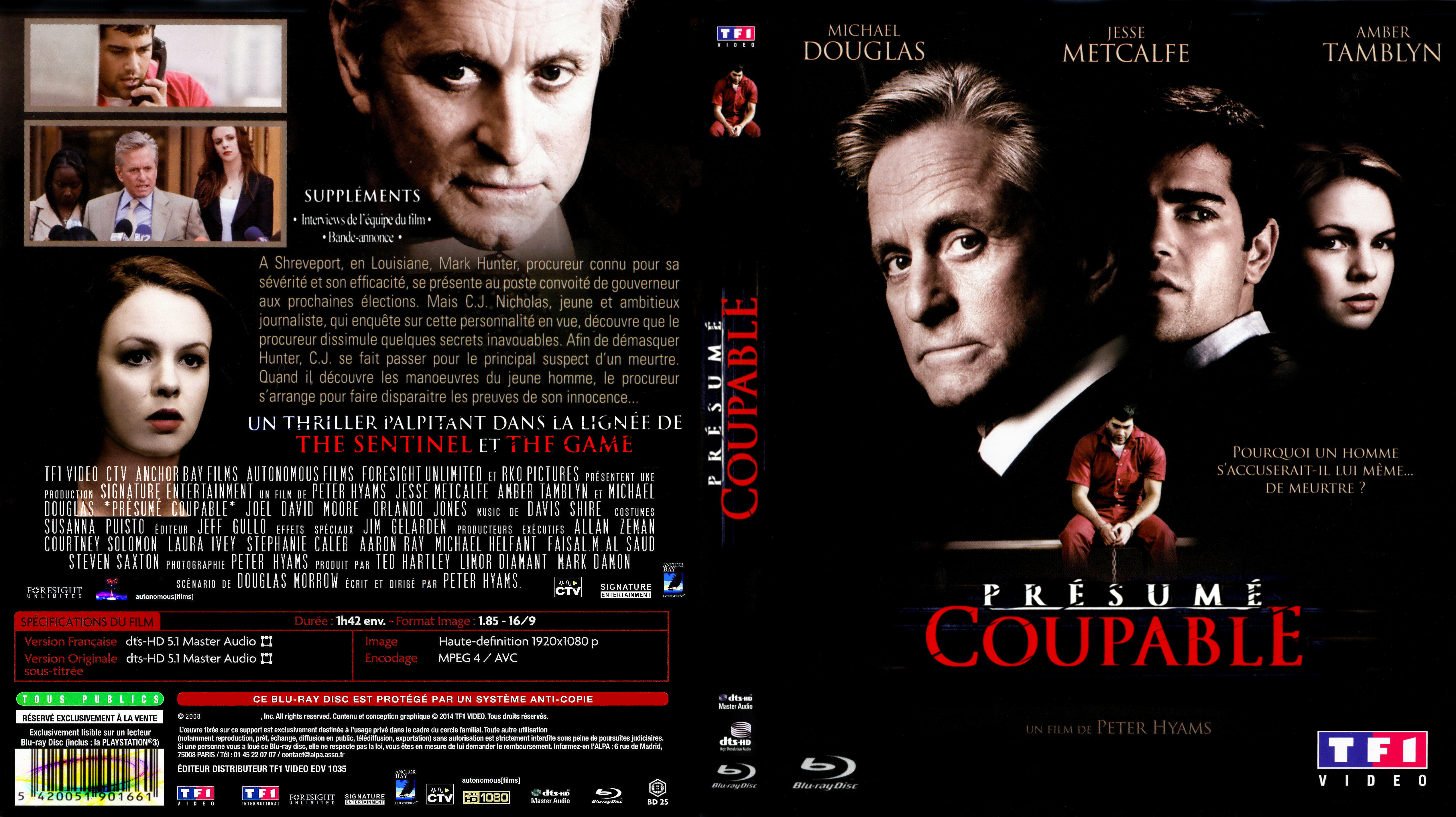 Jaquette DVD Prsum Coupable custom (BLU-RAY)