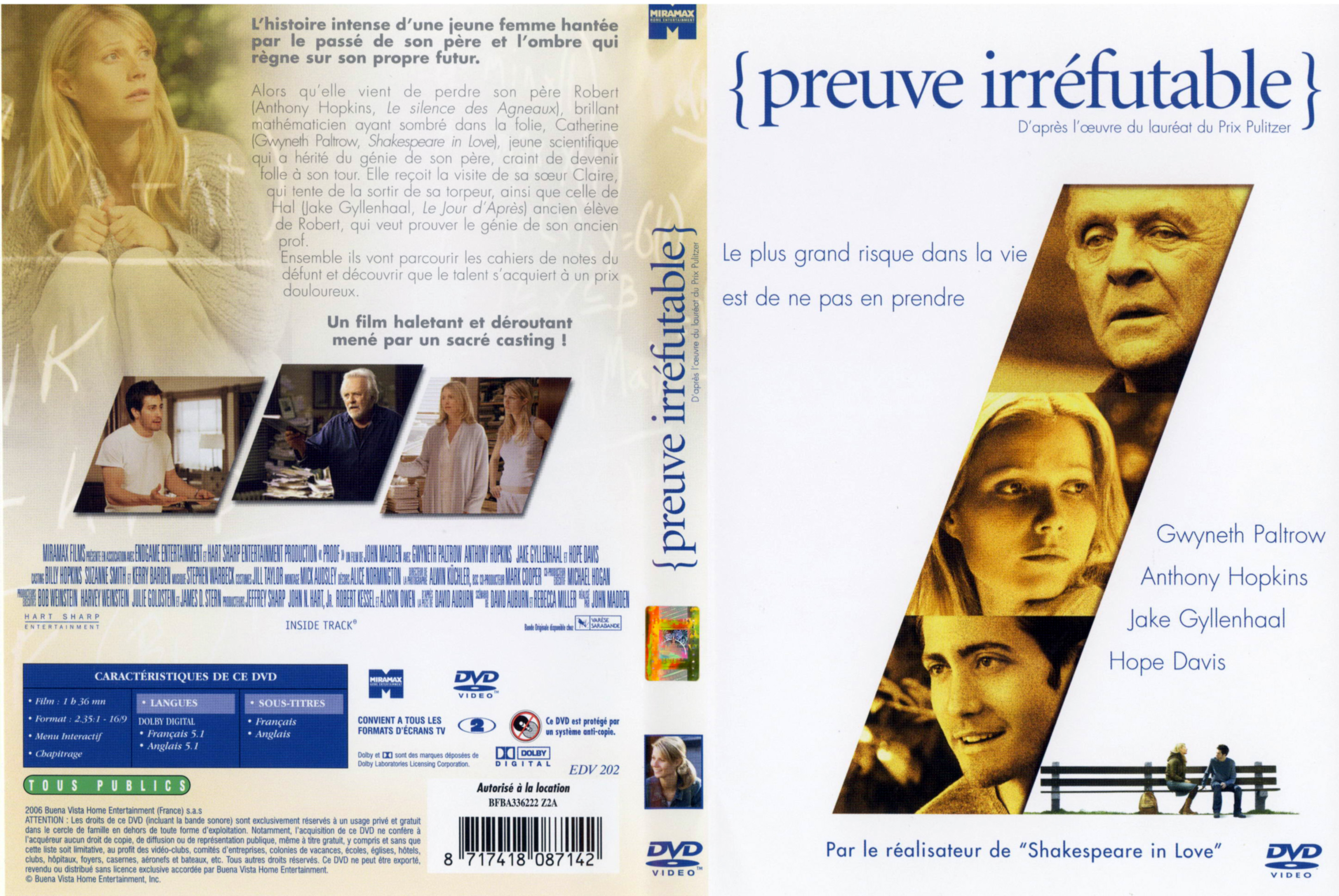 Jaquette DVD Preuve irrefutable