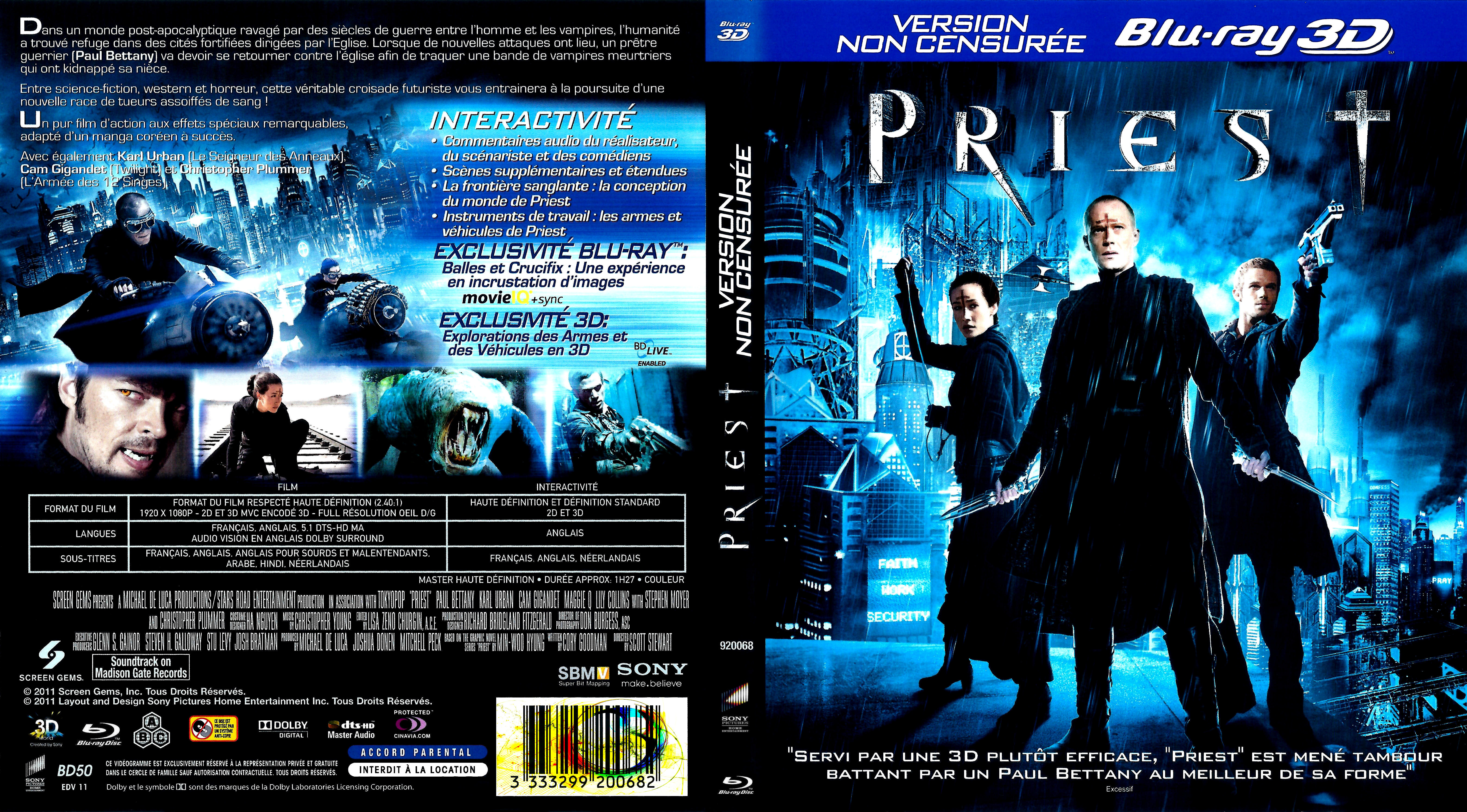 Jaquette DVD Priest 3D (BLU-RAY)