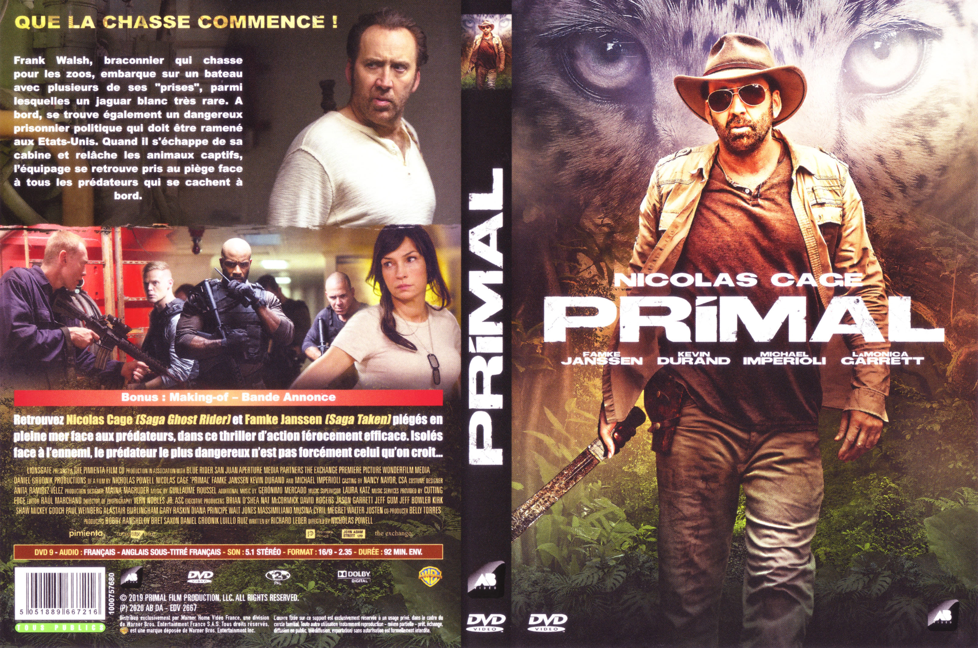 Jaquette DVD Primal (2019)