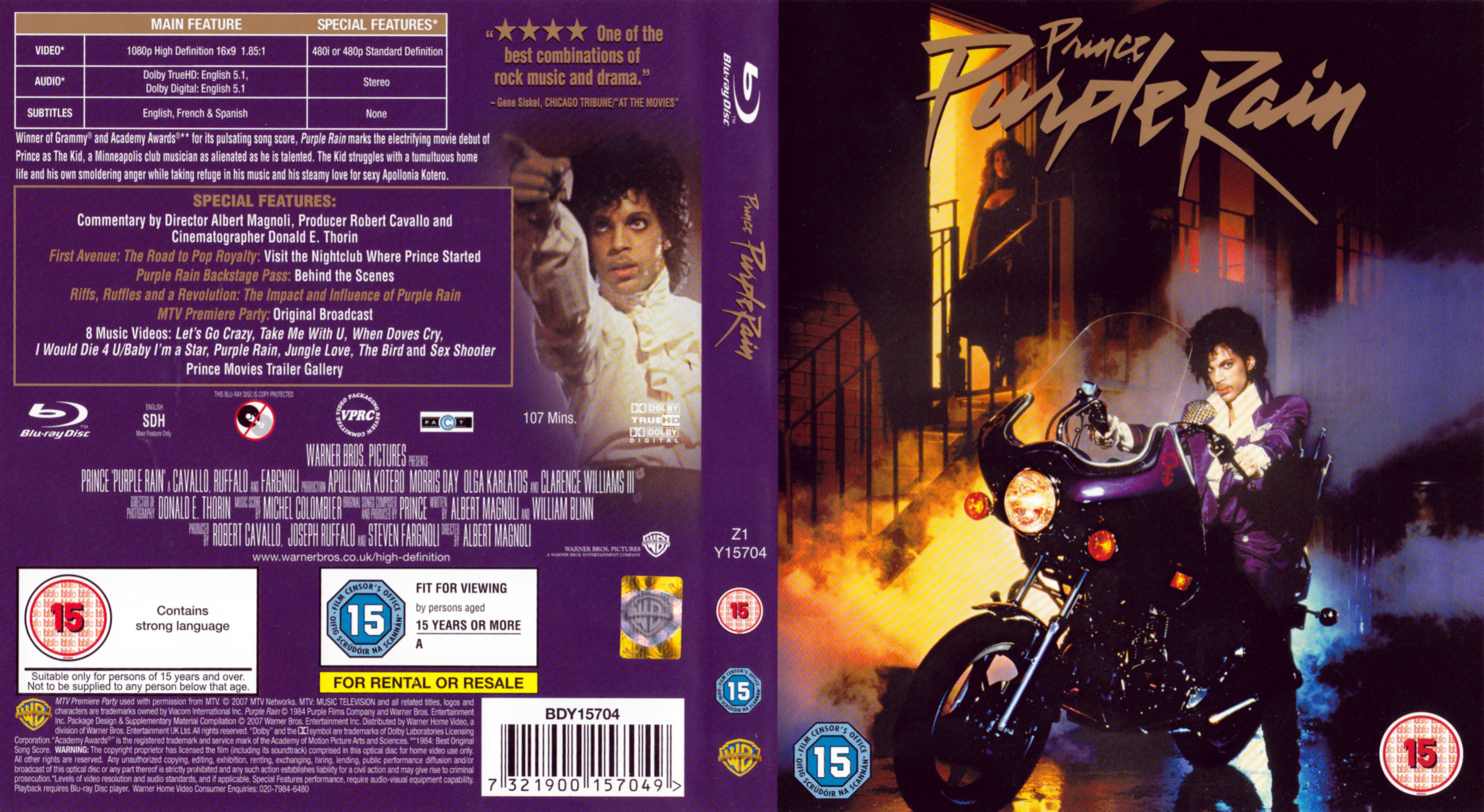 Jaquette DVD Prince - Purple rain (BLU-RAY)