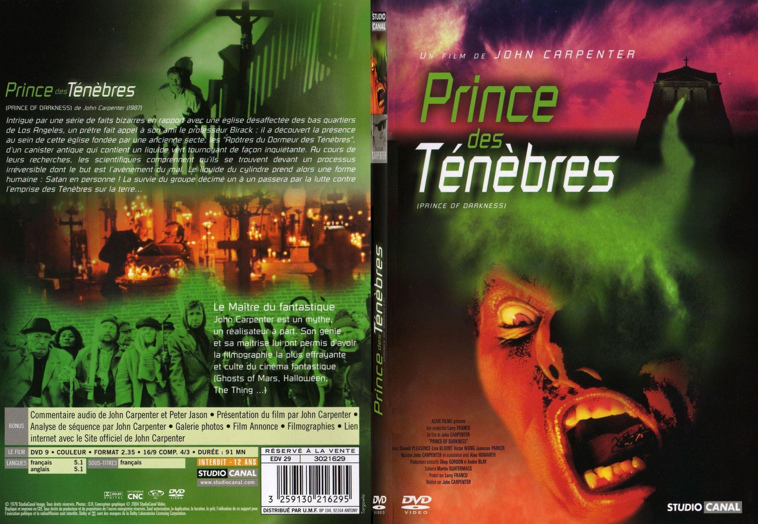 Jaquette DVD Prince des tnbres - SLIM