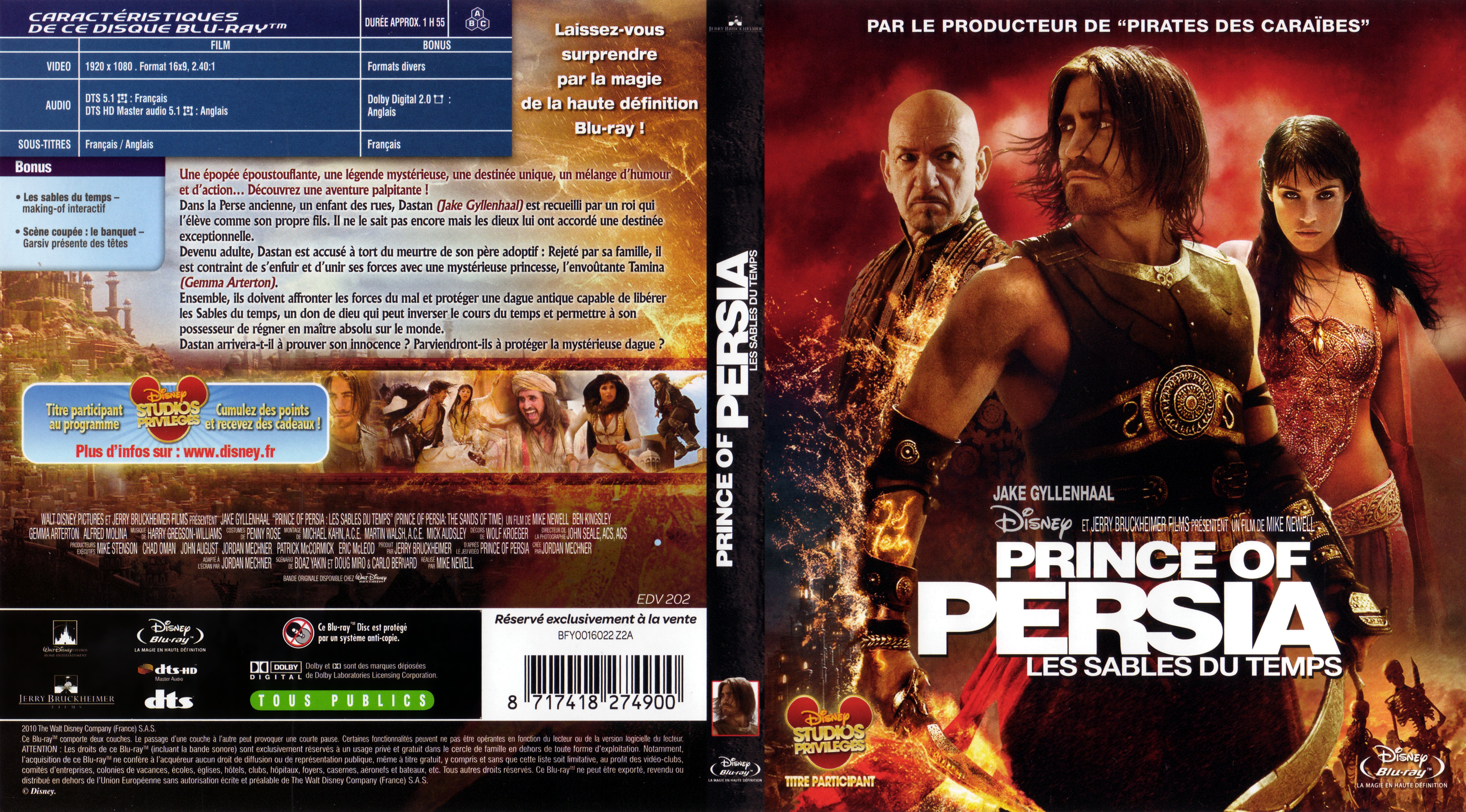 Jaquette DVD Prince of persia - les sables du temps (BLU-RAY)