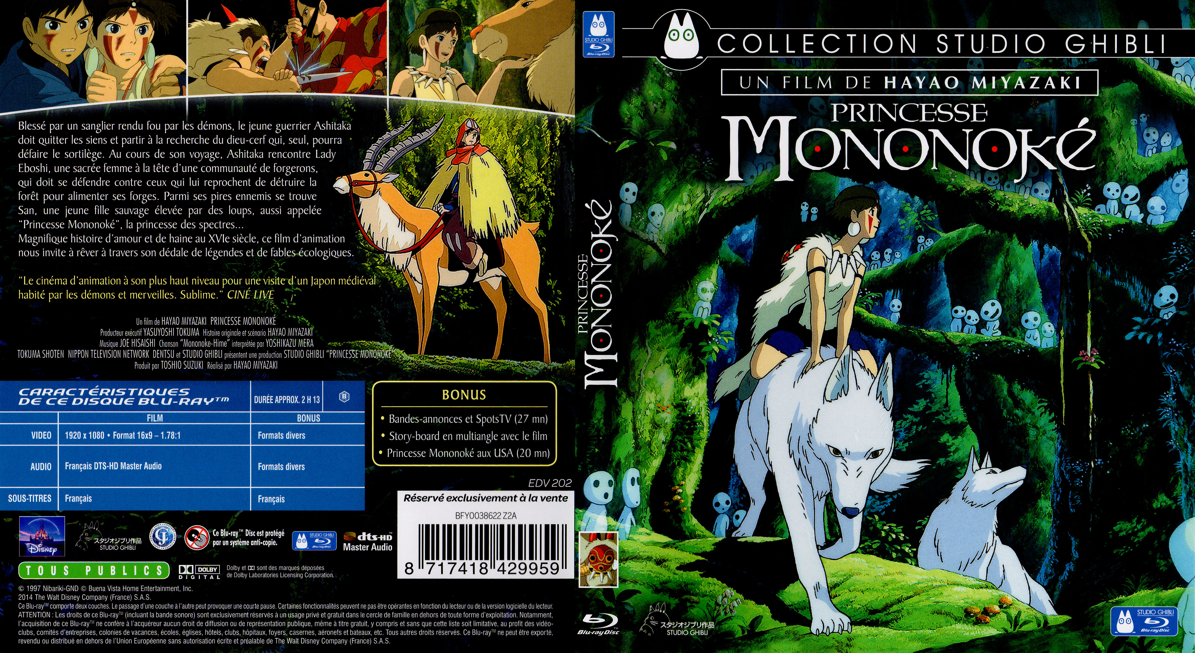 Jaquette DVD Princesse Mononok (BLU-RAY)