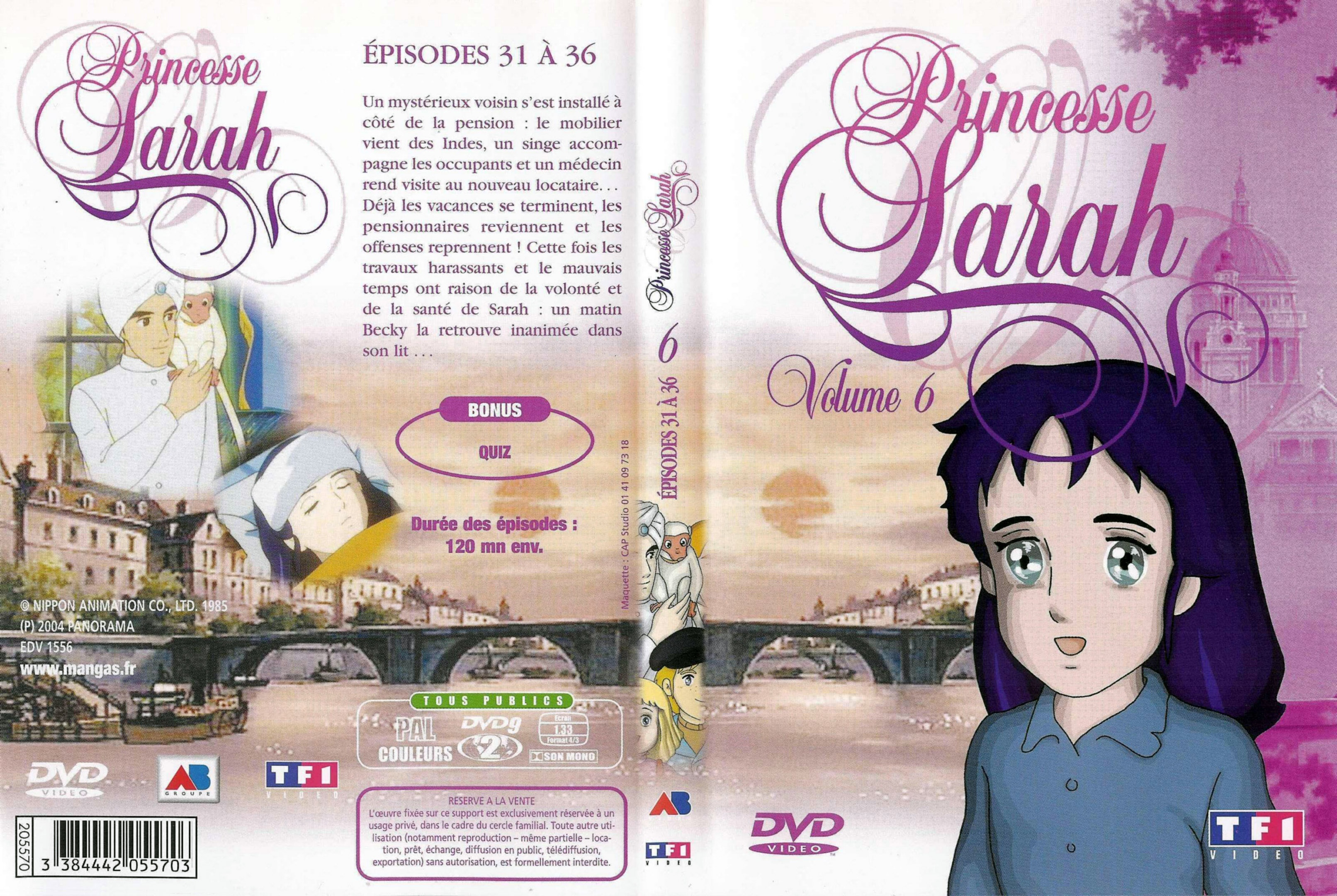 Jaquette DVD Princesse Sarah vol 6