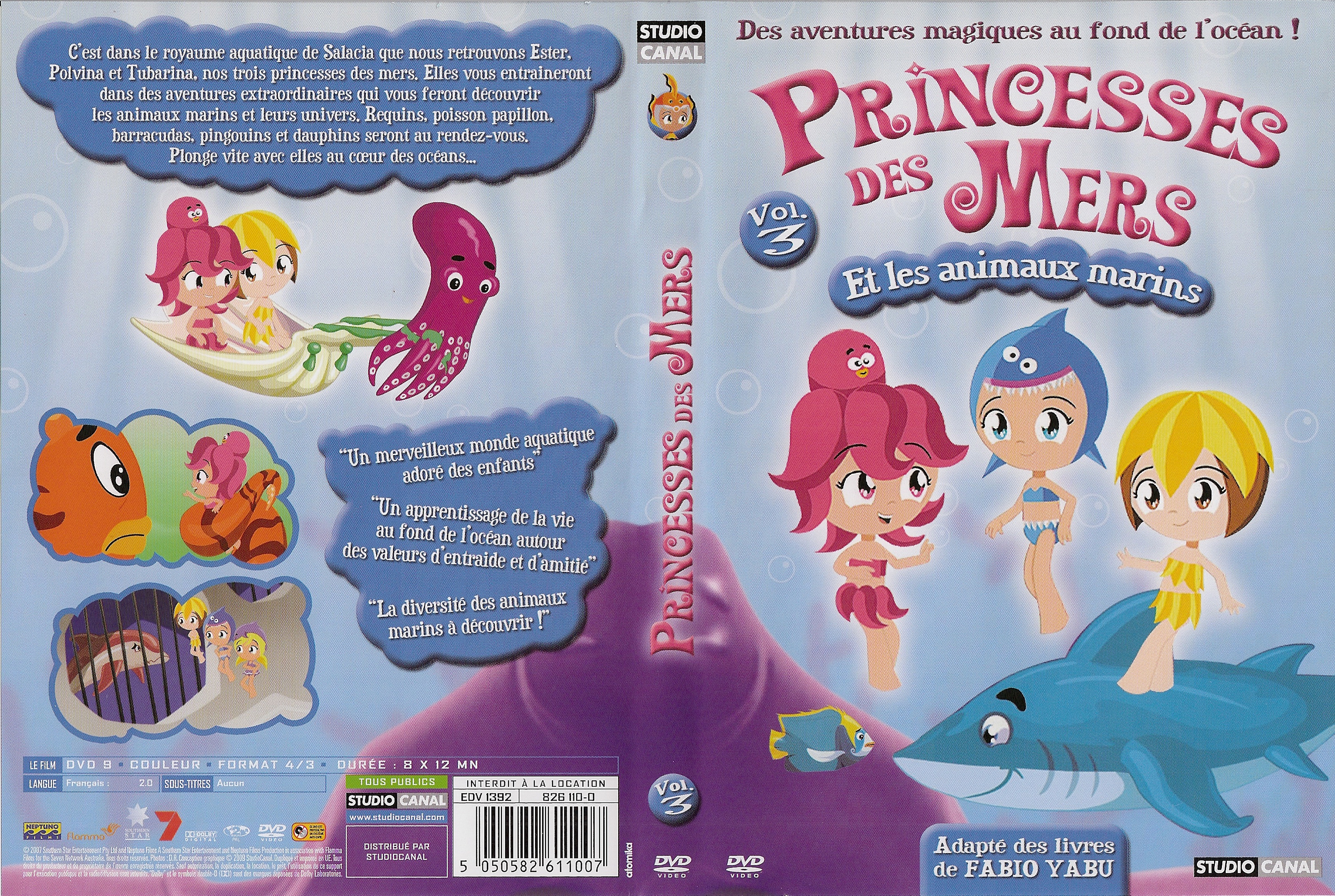 Jaquette DVD Princesses des mers vol 03 - Et les animaux marins