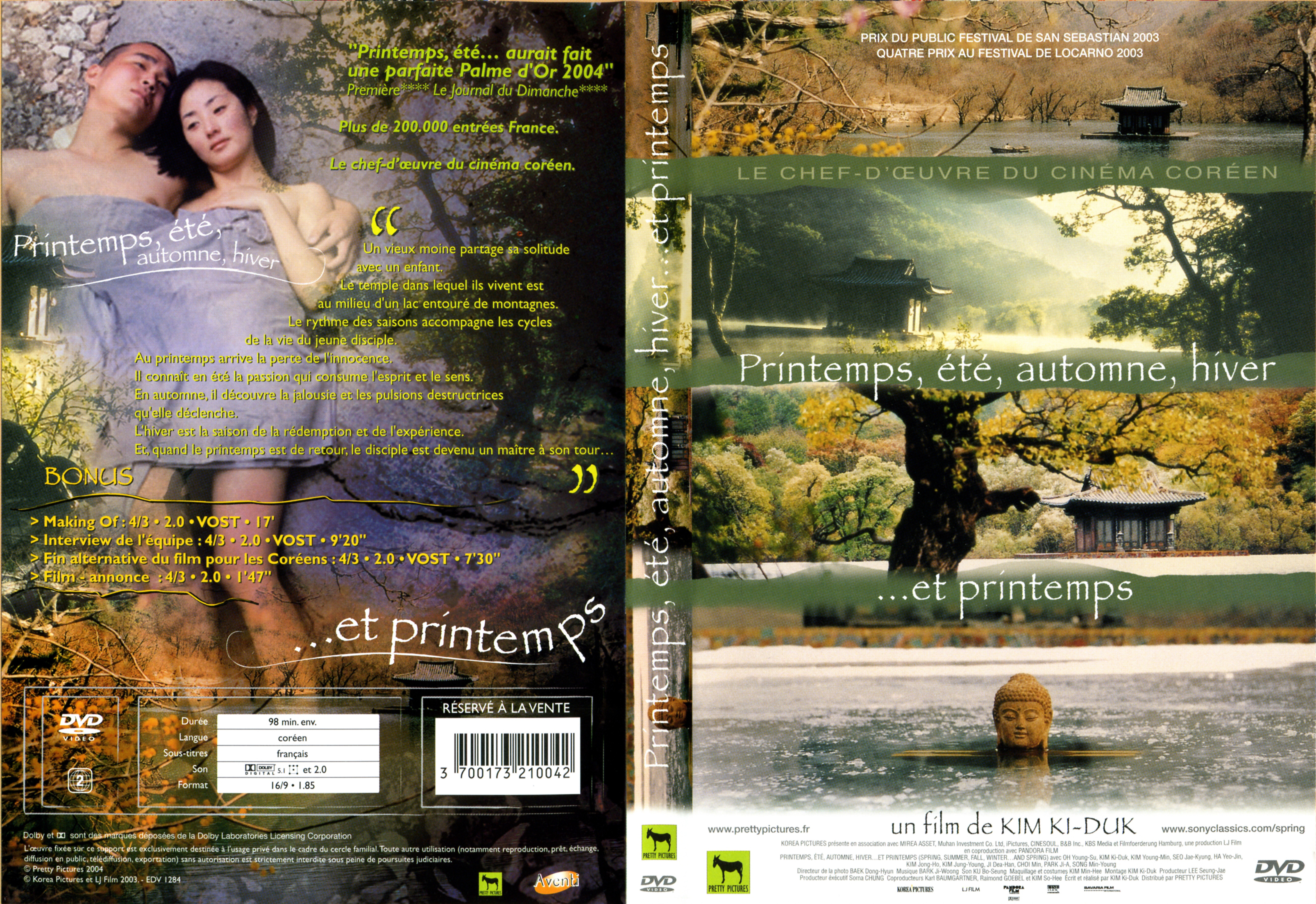Jaquette DVD Printemps t automne hiver et printemps