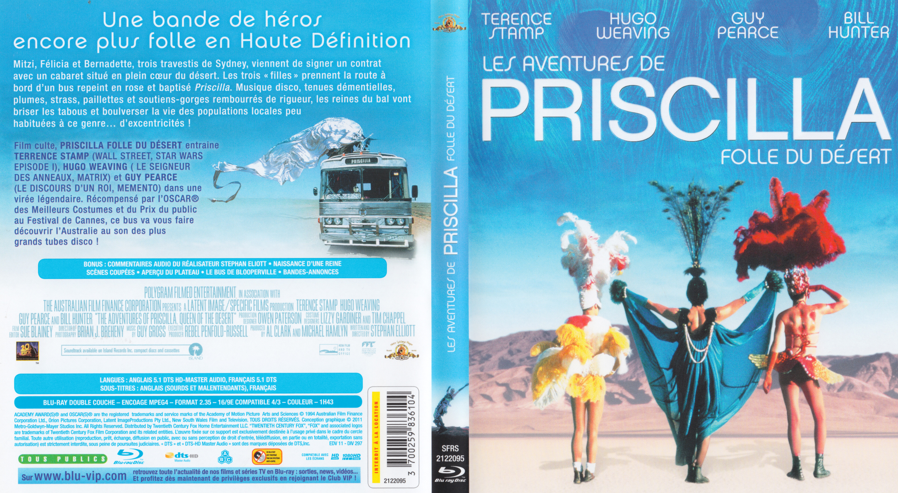 Jaquette DVD Priscilla folle du dsert (BLU-RAY)