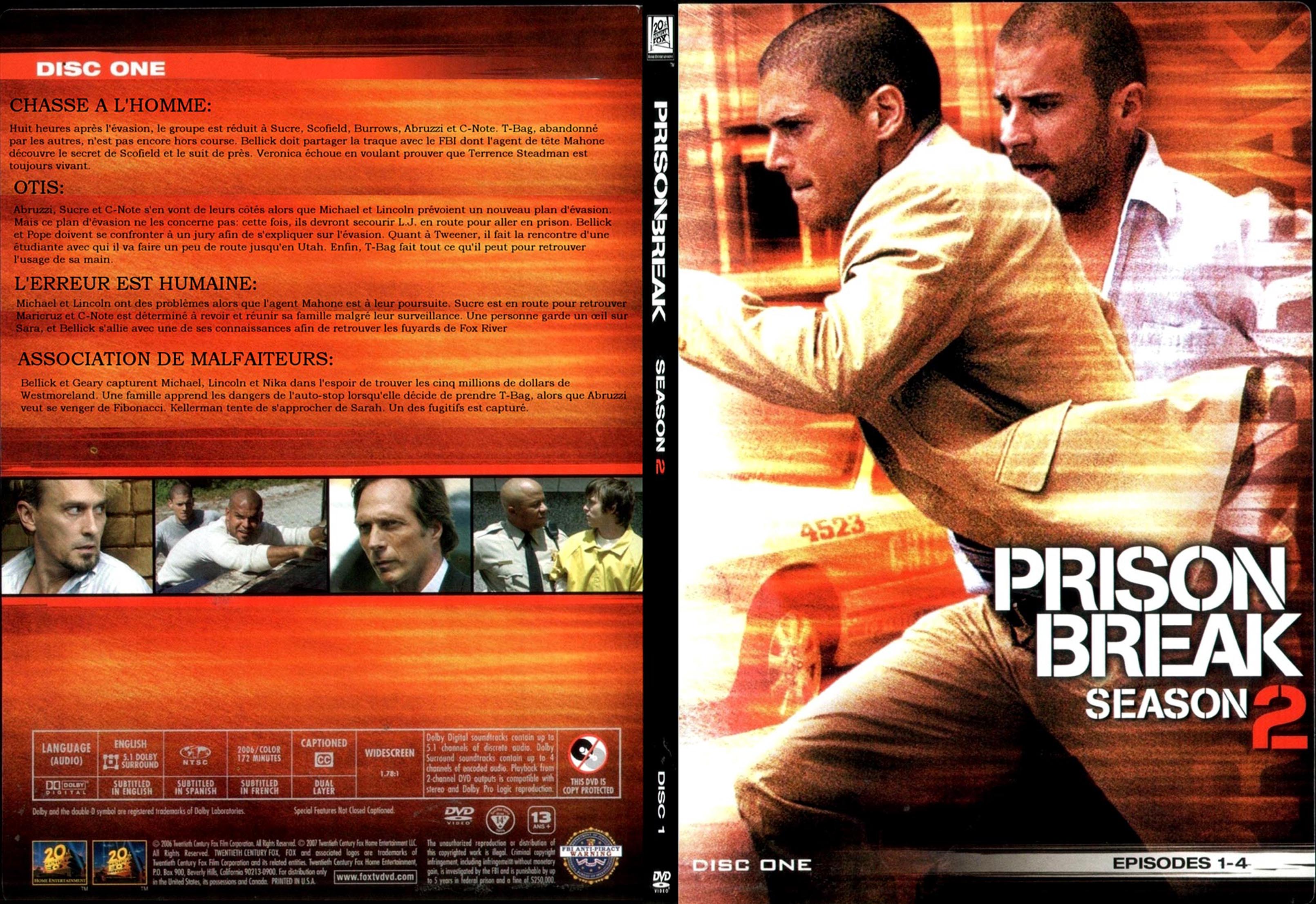 Jaquette DVD Prison break Saison 2 DVD 1 - SLIM