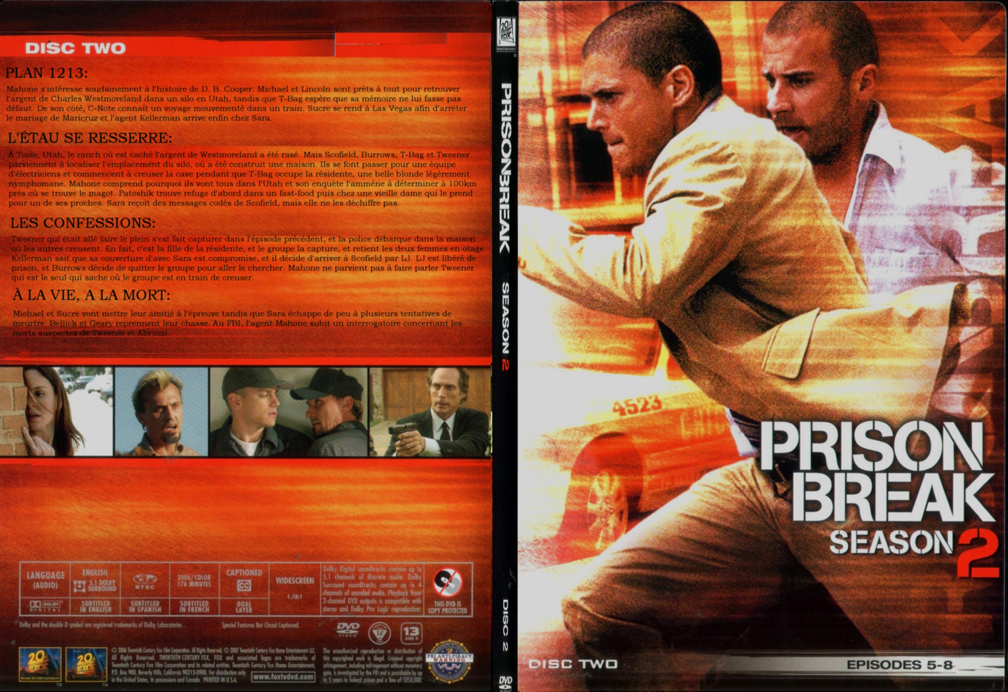 Jaquette DVD Prison break Saison 2 DVD 2 - SLIM