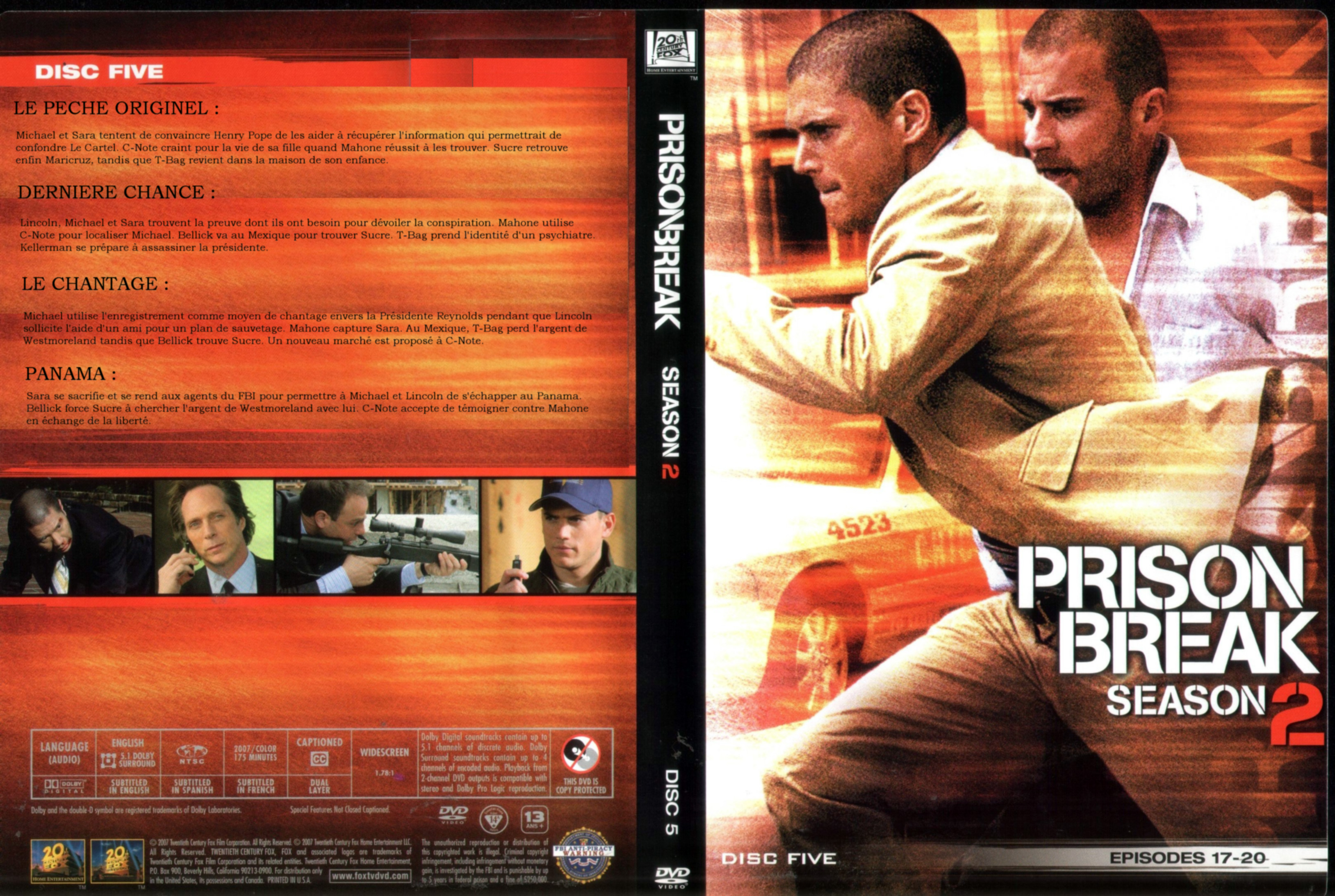 Jaquette DVD Prison break Saison 2 DVD 5