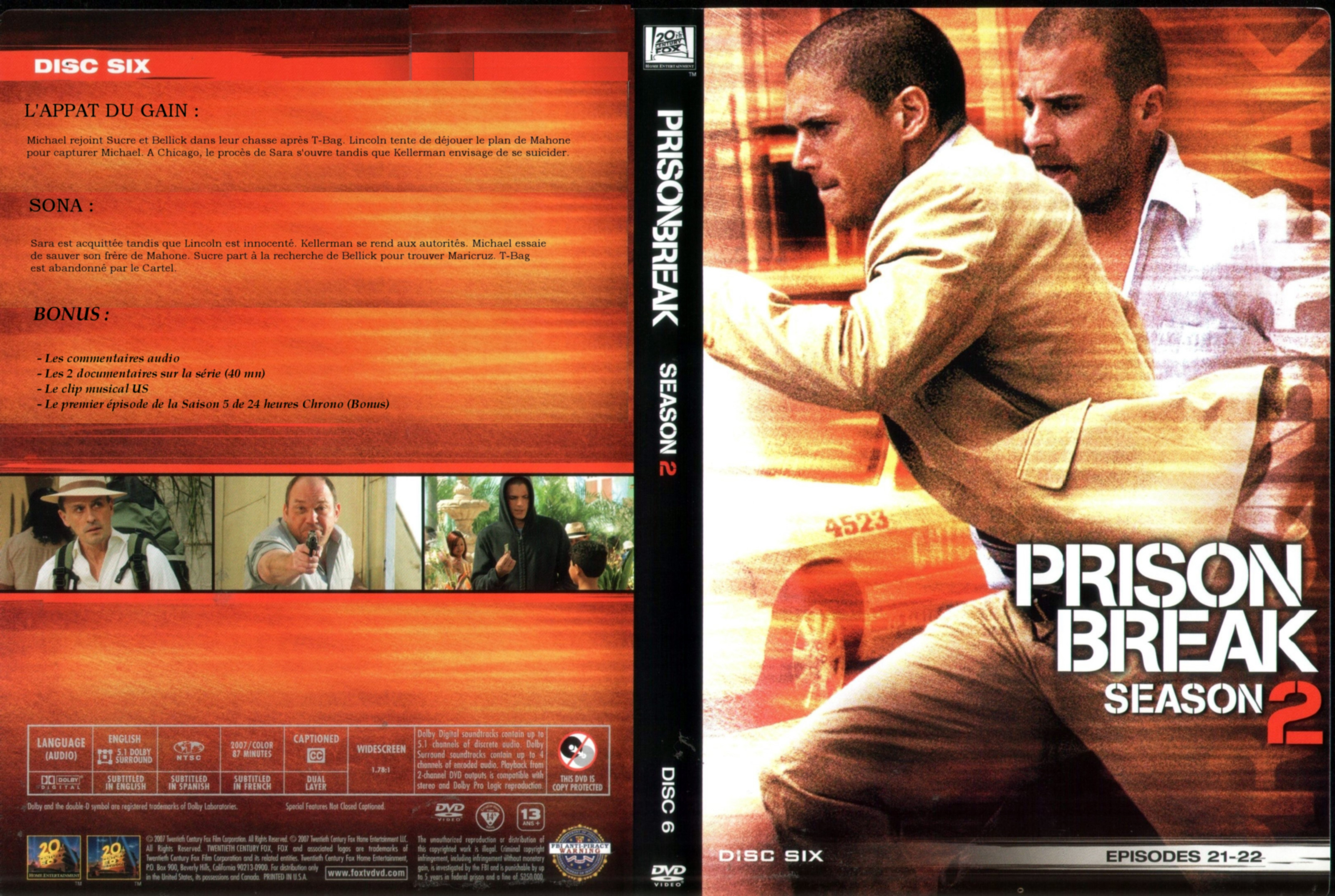 Jaquette DVD Prison break Saison 2 DVD 6