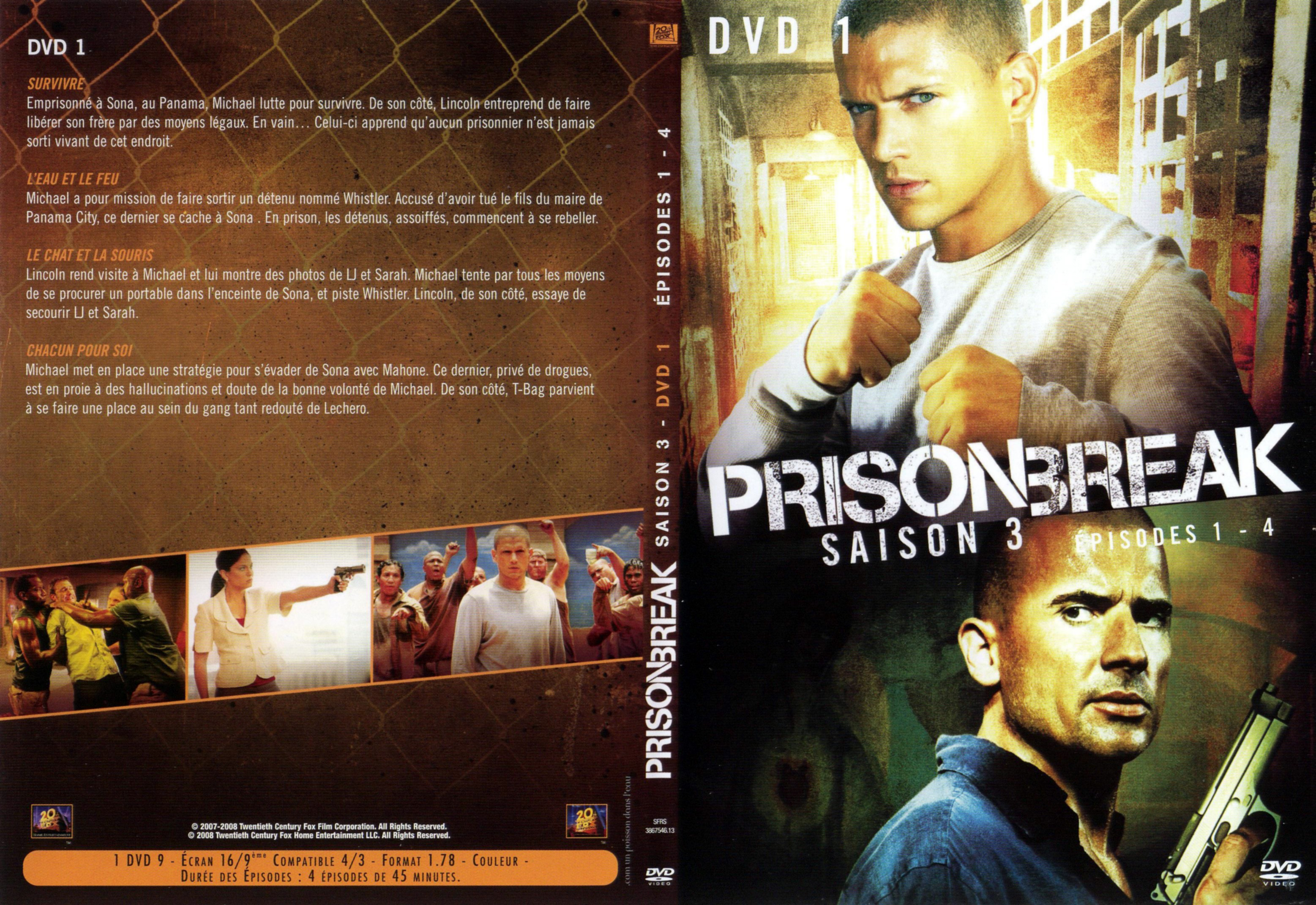 Jaquette DVD Prison break Saison 3 DVD 1