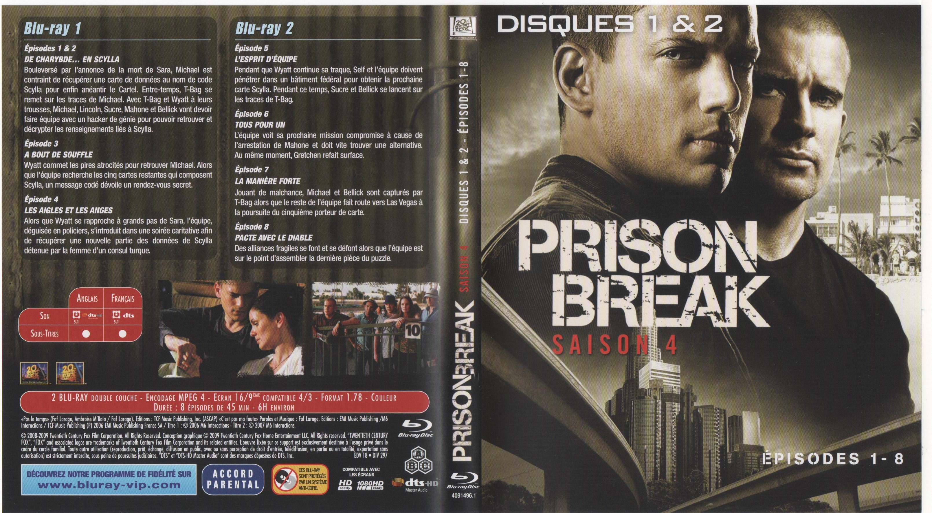 Jaquette DVD Prison break Saison 4 DVD 1 (BLU-RAY)