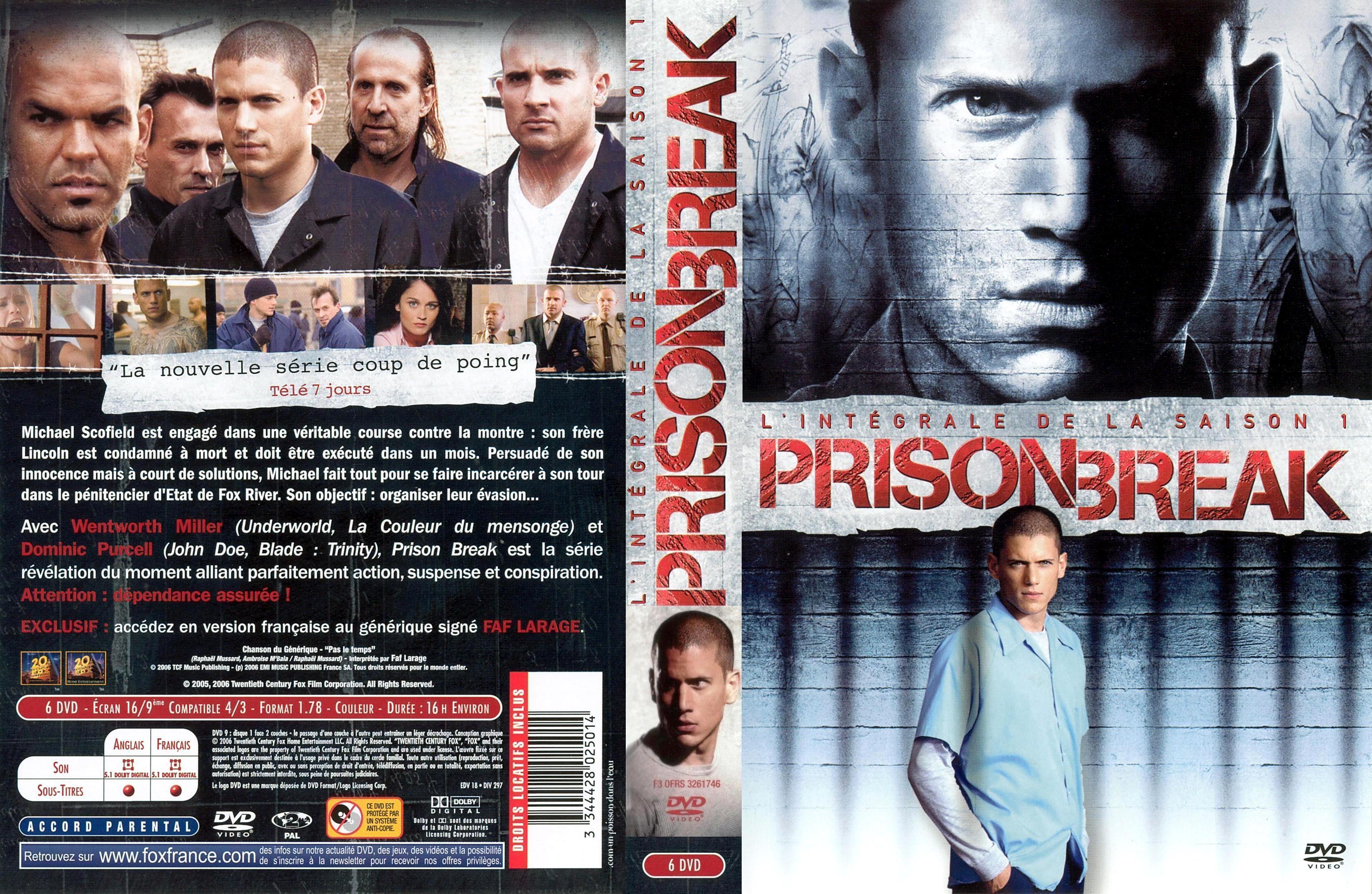 Jaquette DVD Prison break saison 1 COFFRET v2