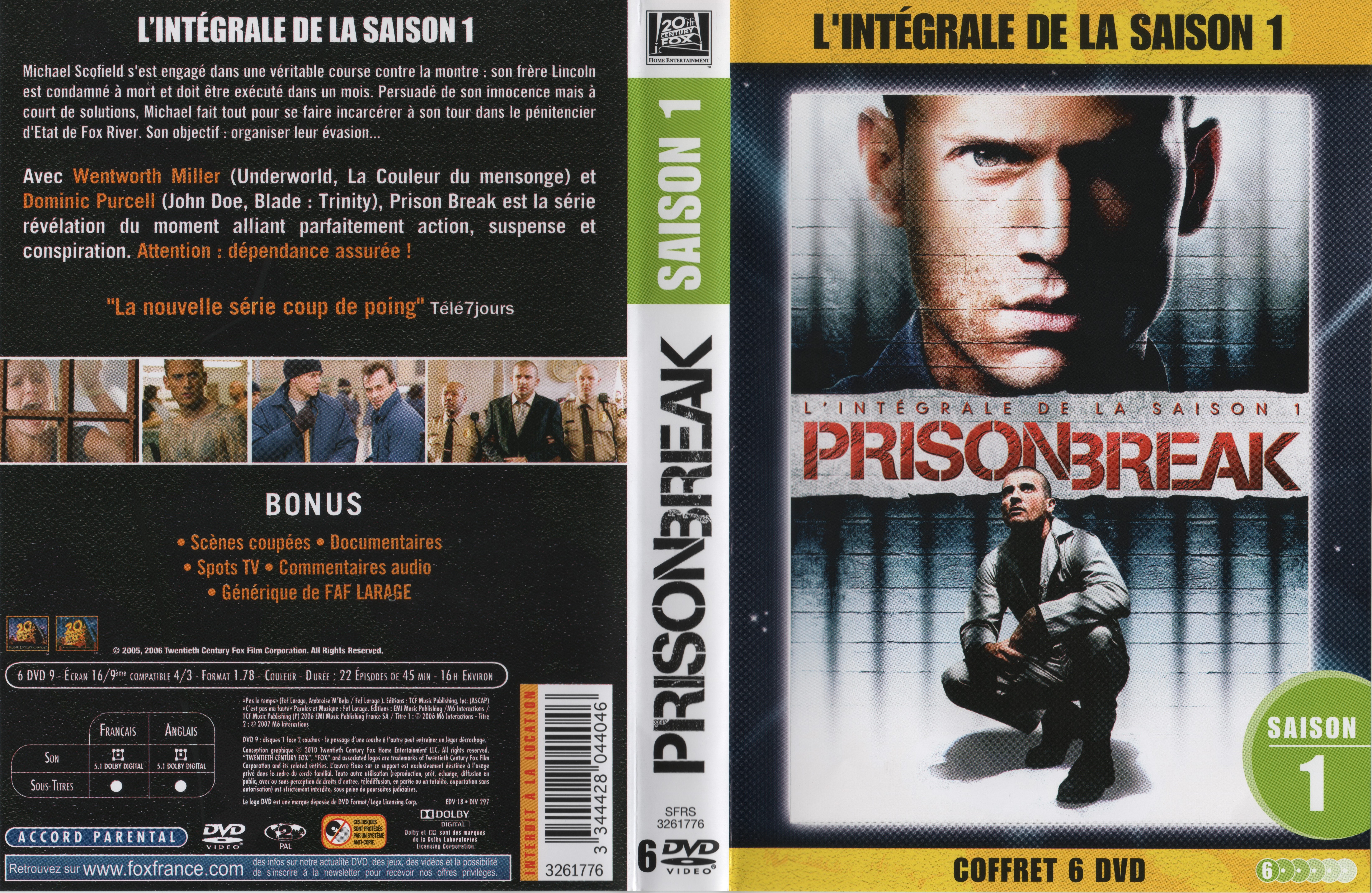 Jaquette DVD Prison break saison 1 COFFRET v3