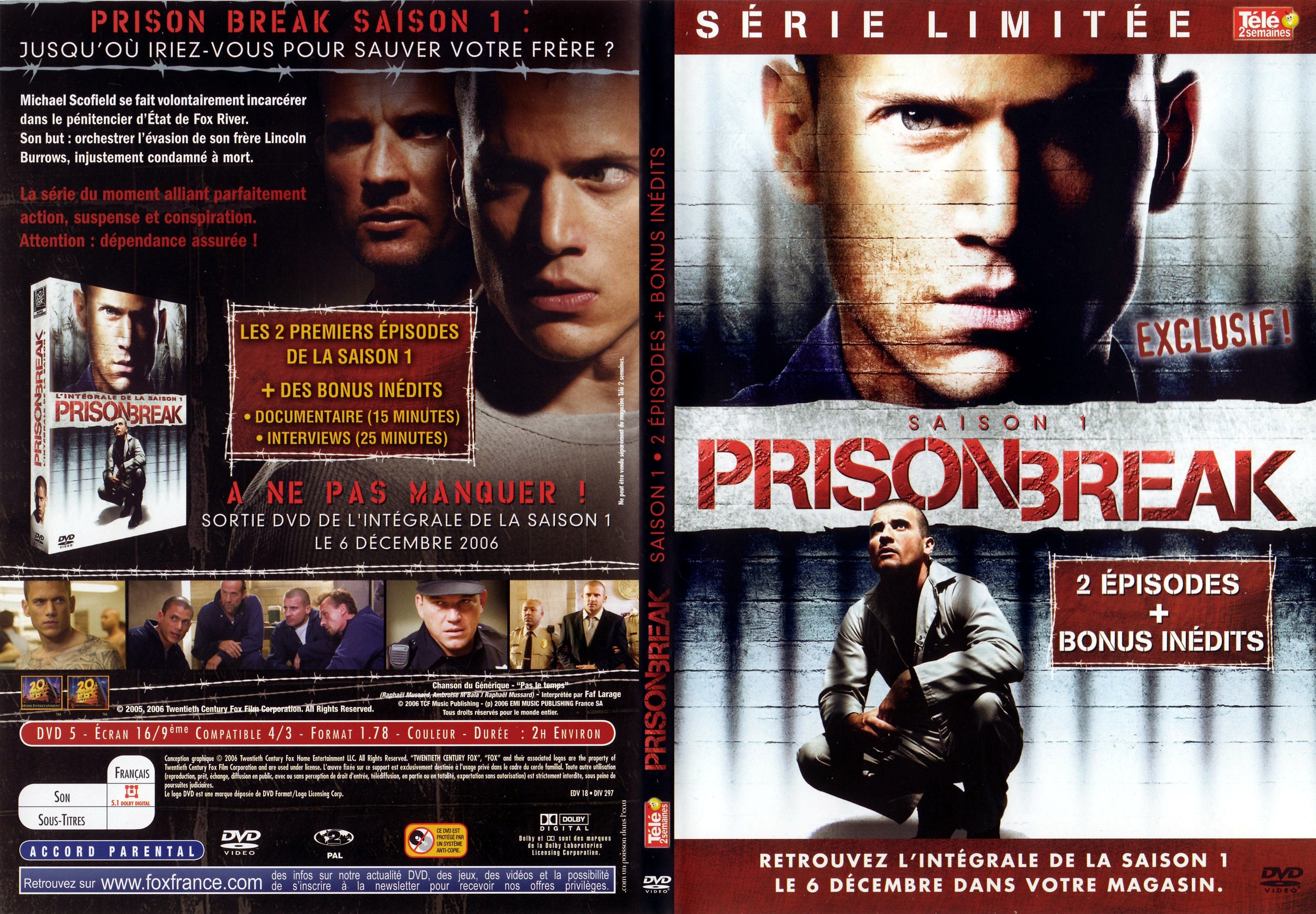 Jaquette DVD Prison break saison 1 DVD 1 v2