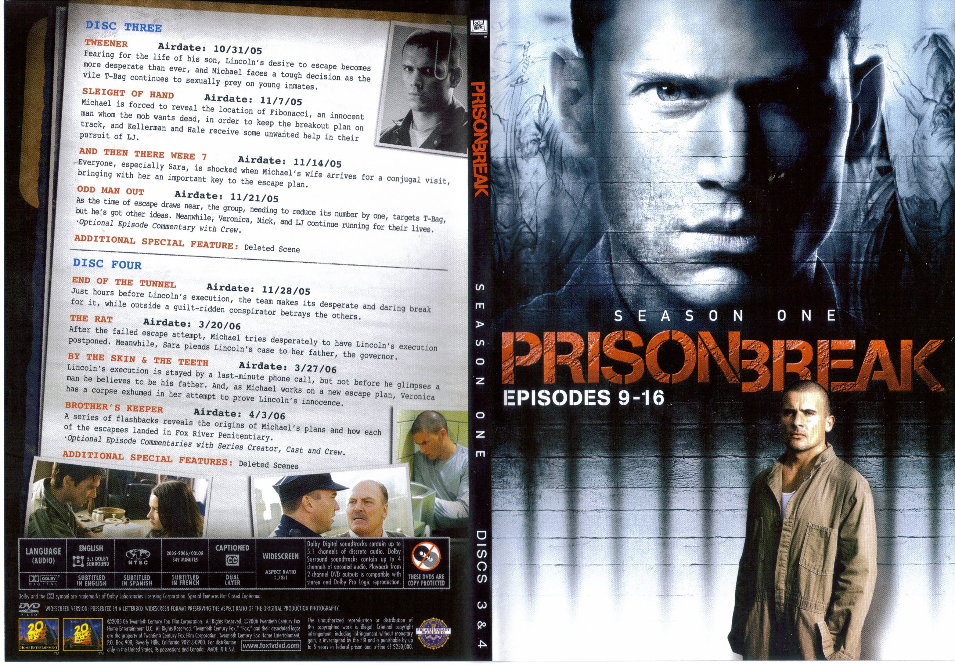 Jaquette DVD Prison break saison 1 DVD 2 - SLIM (Canadienne)