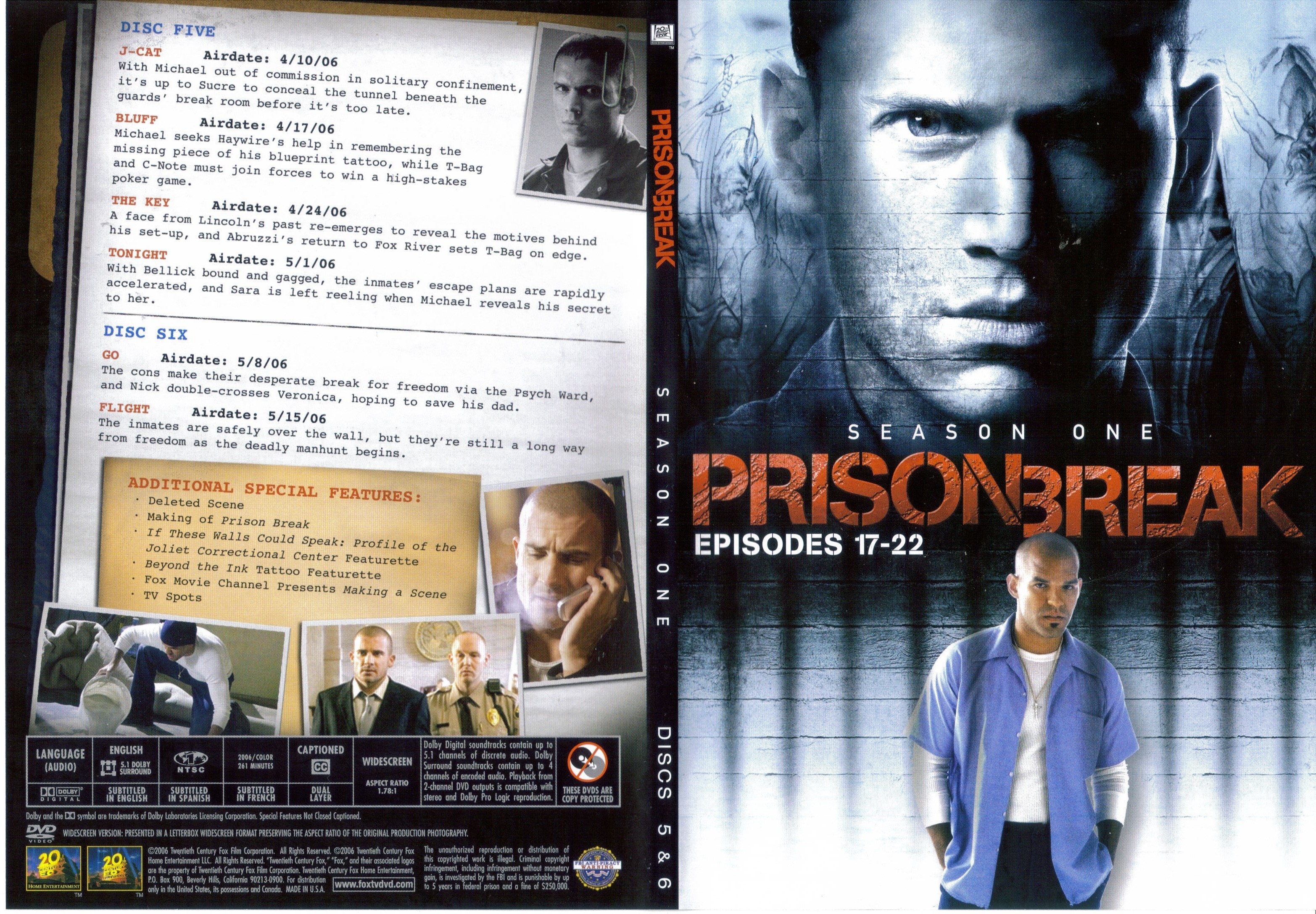 Jaquette DVD Prison break saison 1 DVD 3 - SLIM (Canadienne)