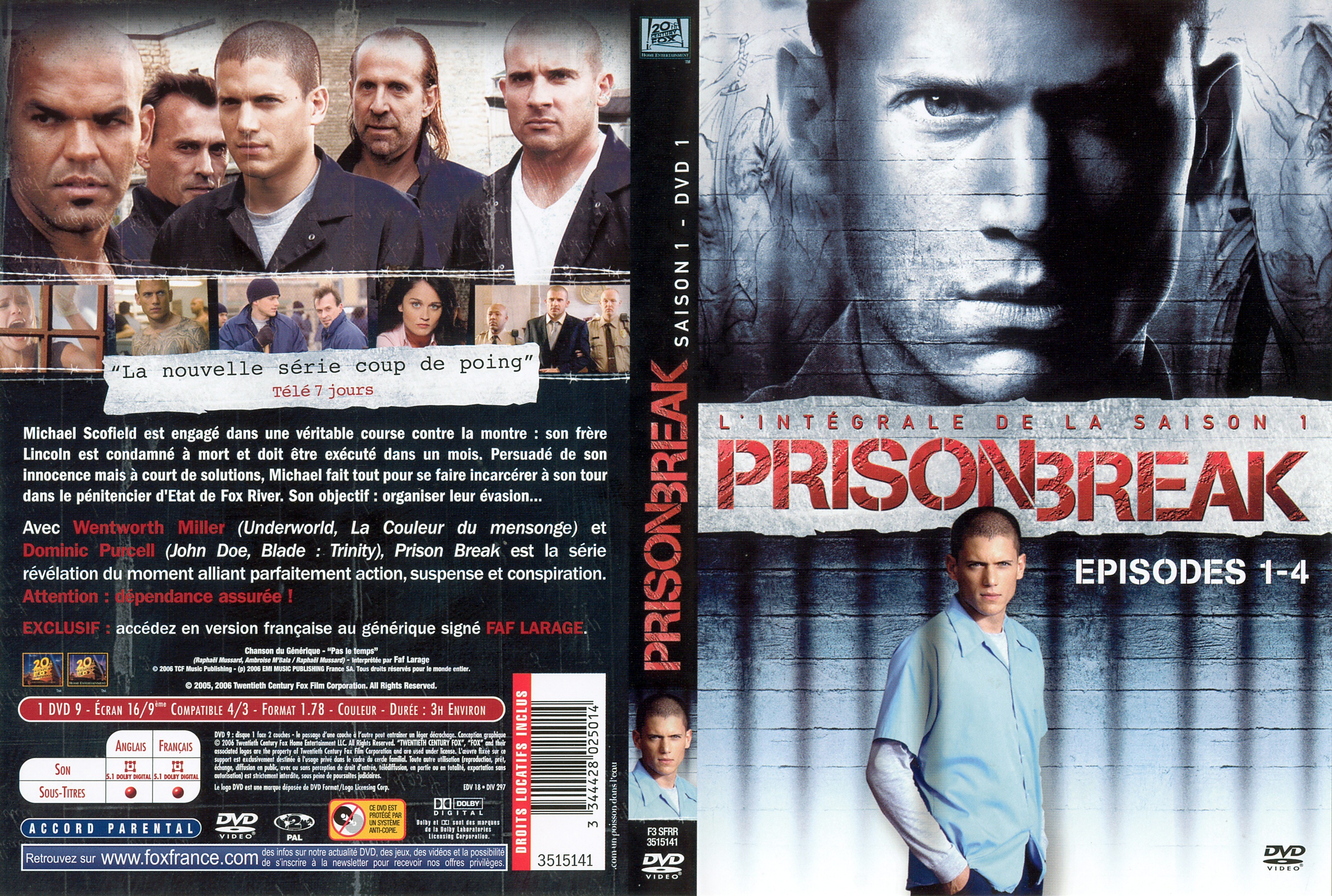 Jaquette DVD Prison break saison 1 dvd 1