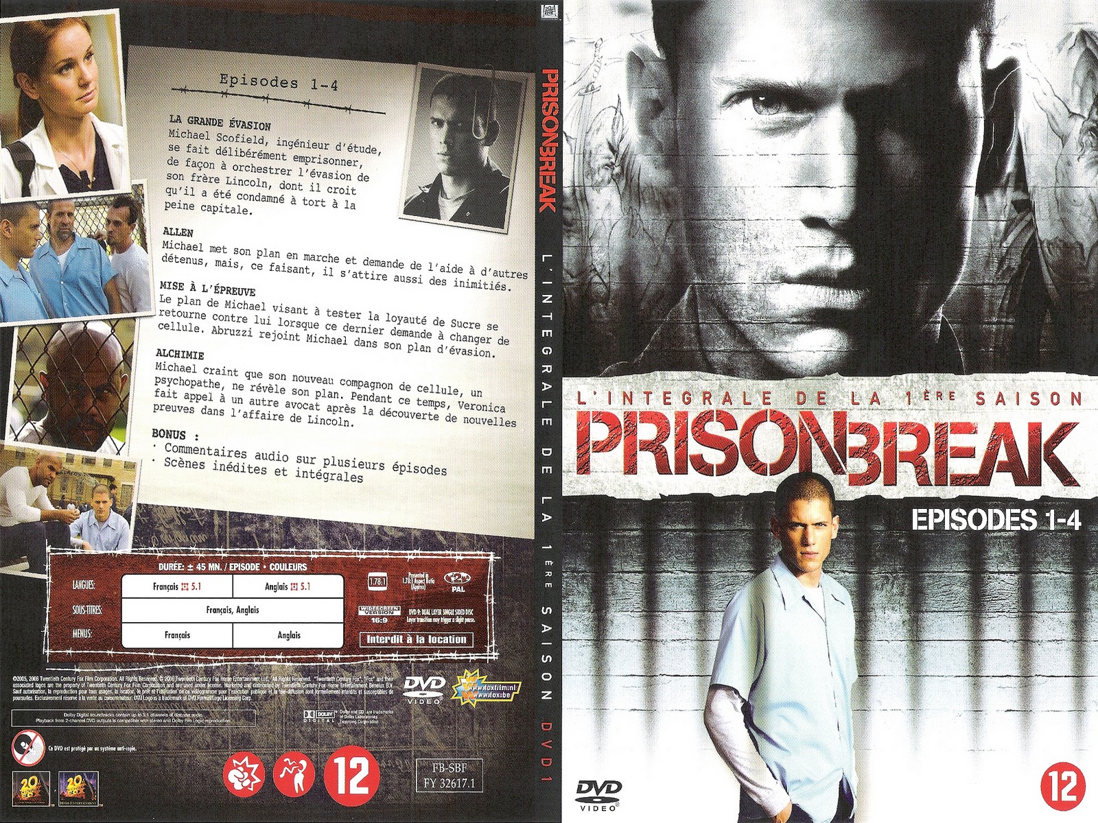 Jaquette DVD Prison break saison 1 dvd 1 - SLIM
