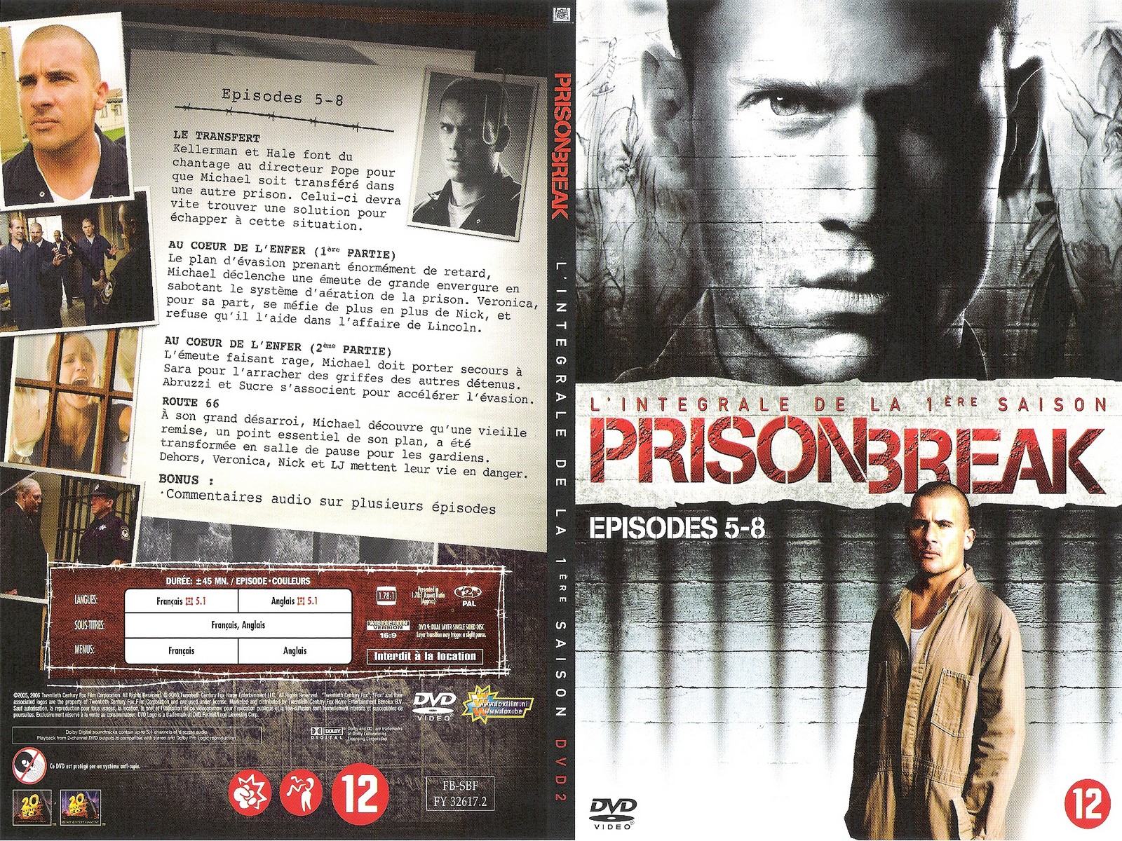 Jaquette DVD Prison break saison 1 dvd 2 - SLIM