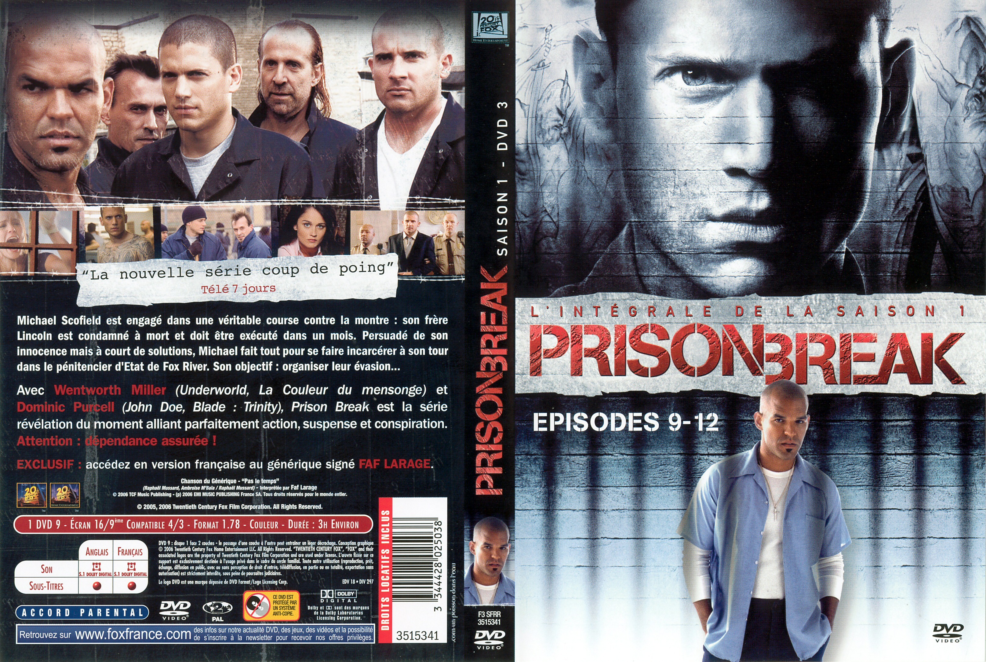 Jaquette DVD Prison break saison 1 dvd 3